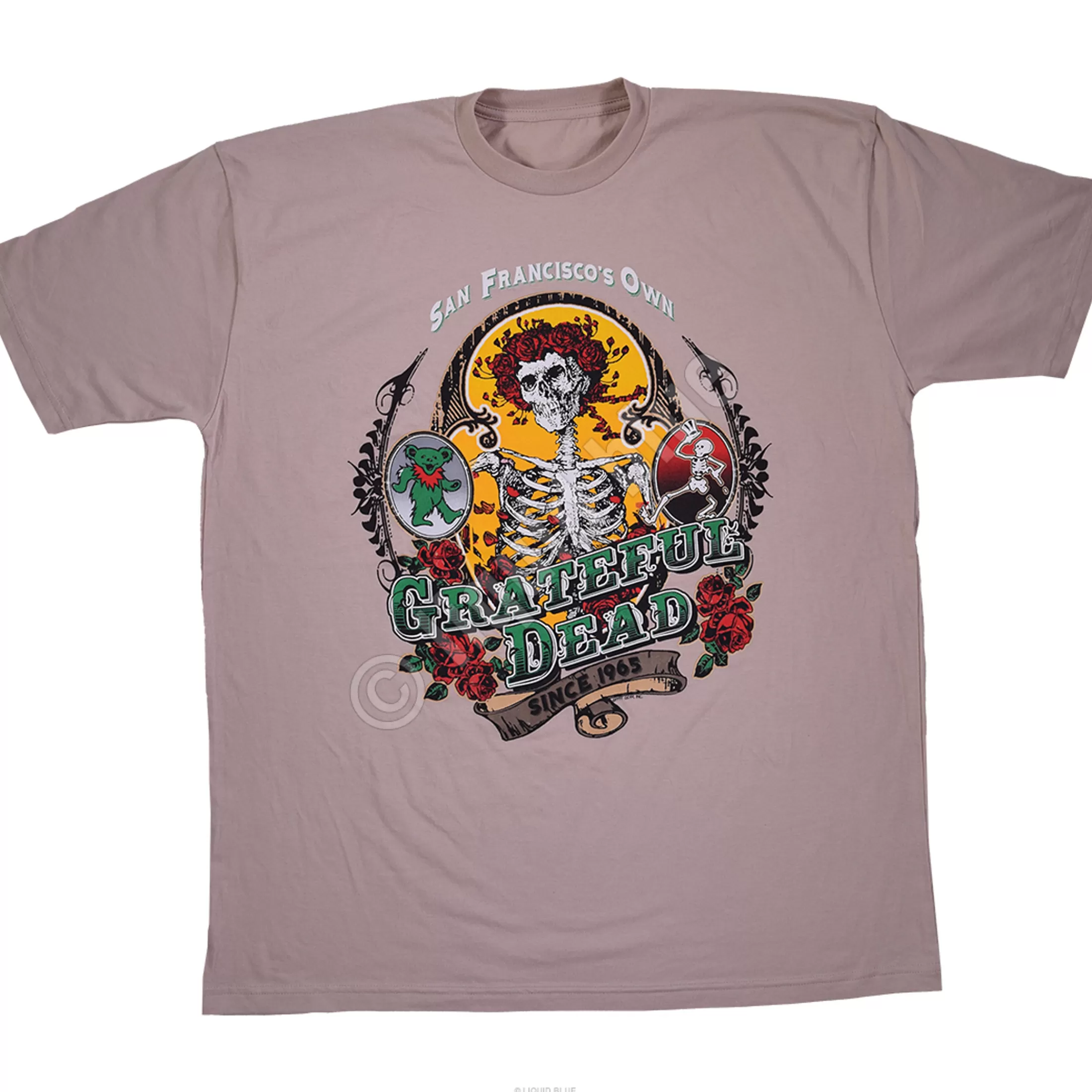 T-Shirt | Grateful Dead<Liquid Blue Bay Area Beloved Tan Athletic T-Shirt