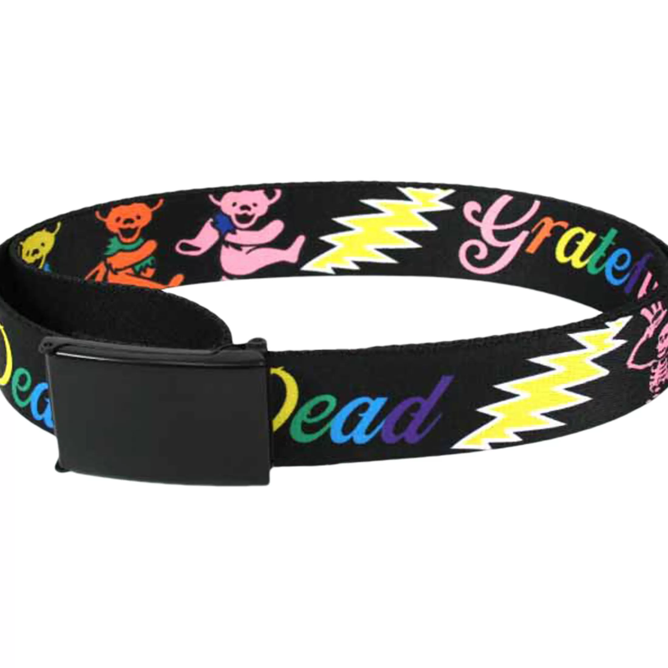 Belts | Grateful Dead<Liquid Blue Bear Bolt Adjustable Web Belt Black