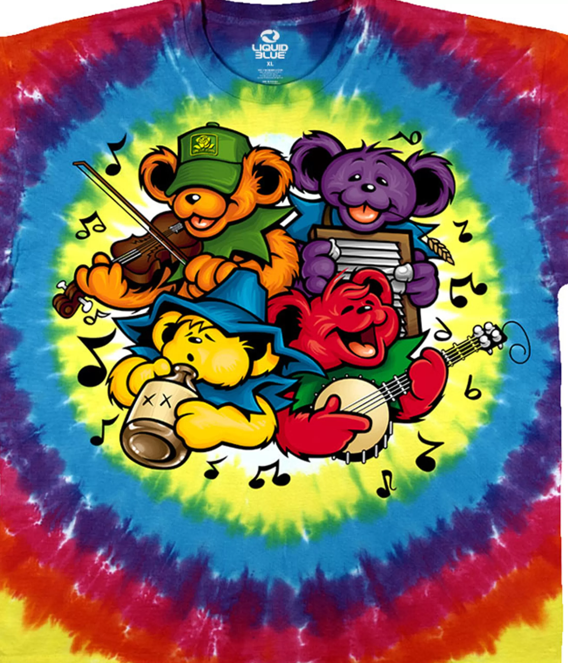 T-Shirt | Grateful Dead<Liquid Blue Bear Jamboree Tie-Dye T-Shirt