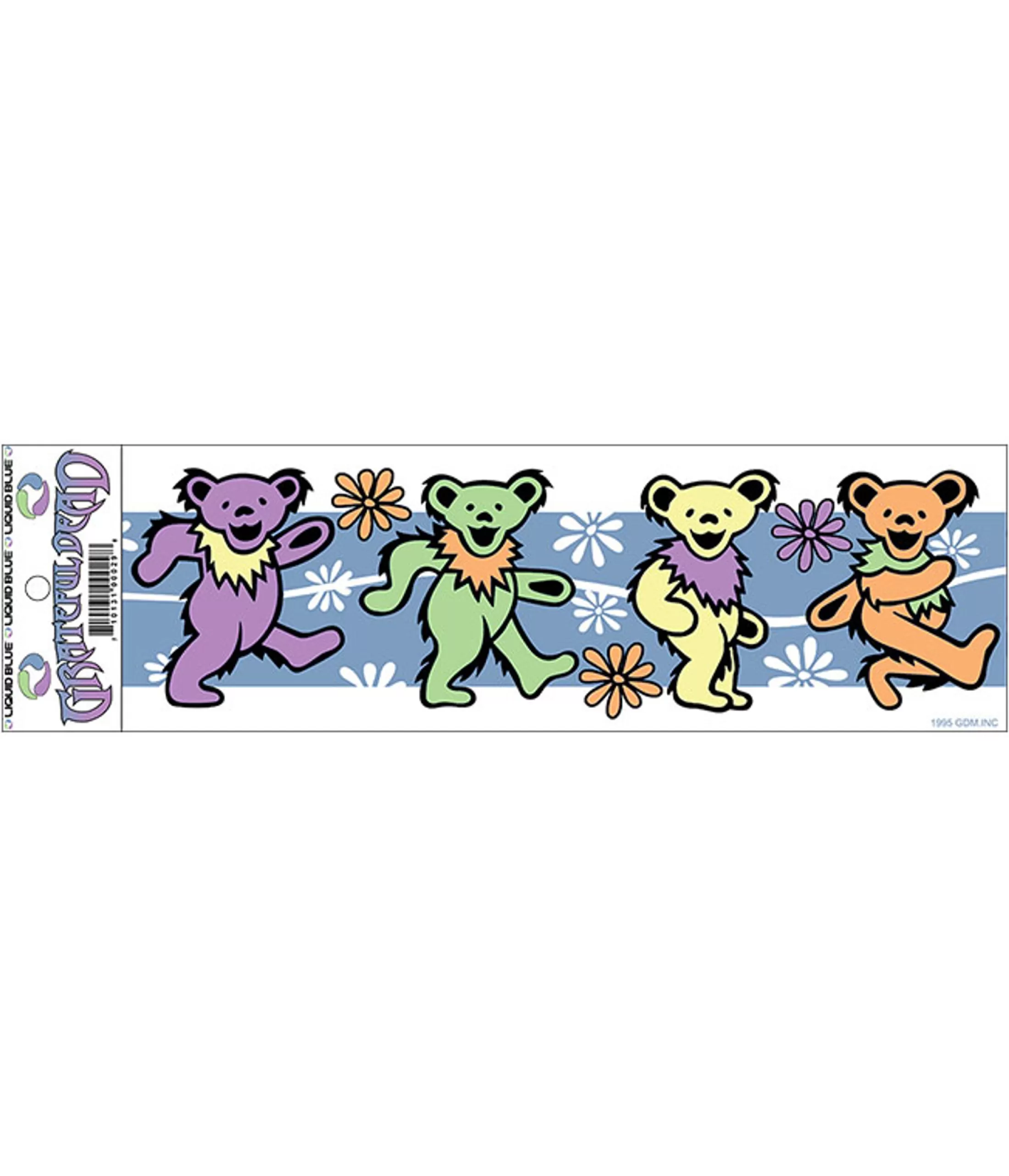 Grateful Dead<Liquid Blue Bears And Flowers Sticker