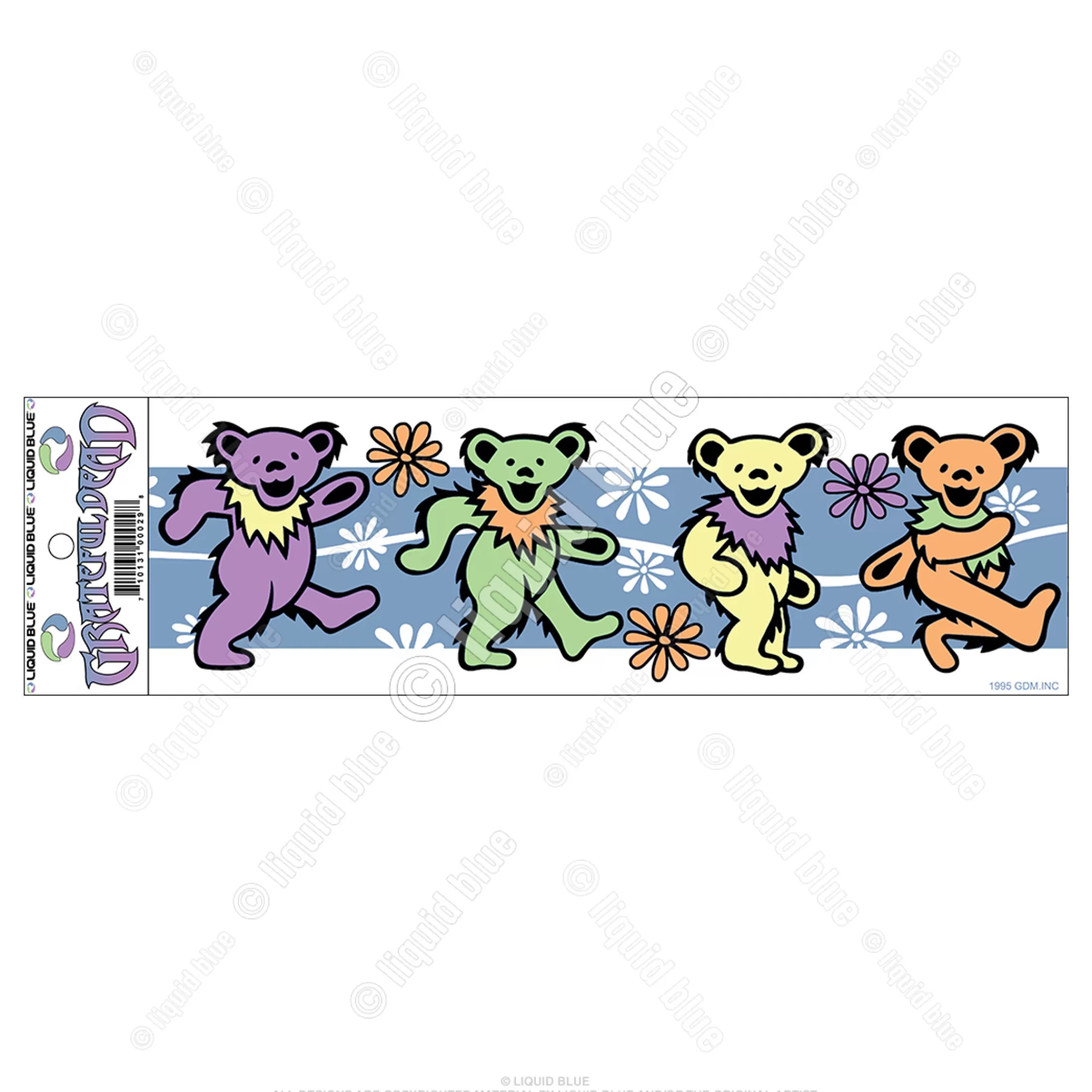 Grateful Dead<Liquid Blue Bears And Flowers Sticker