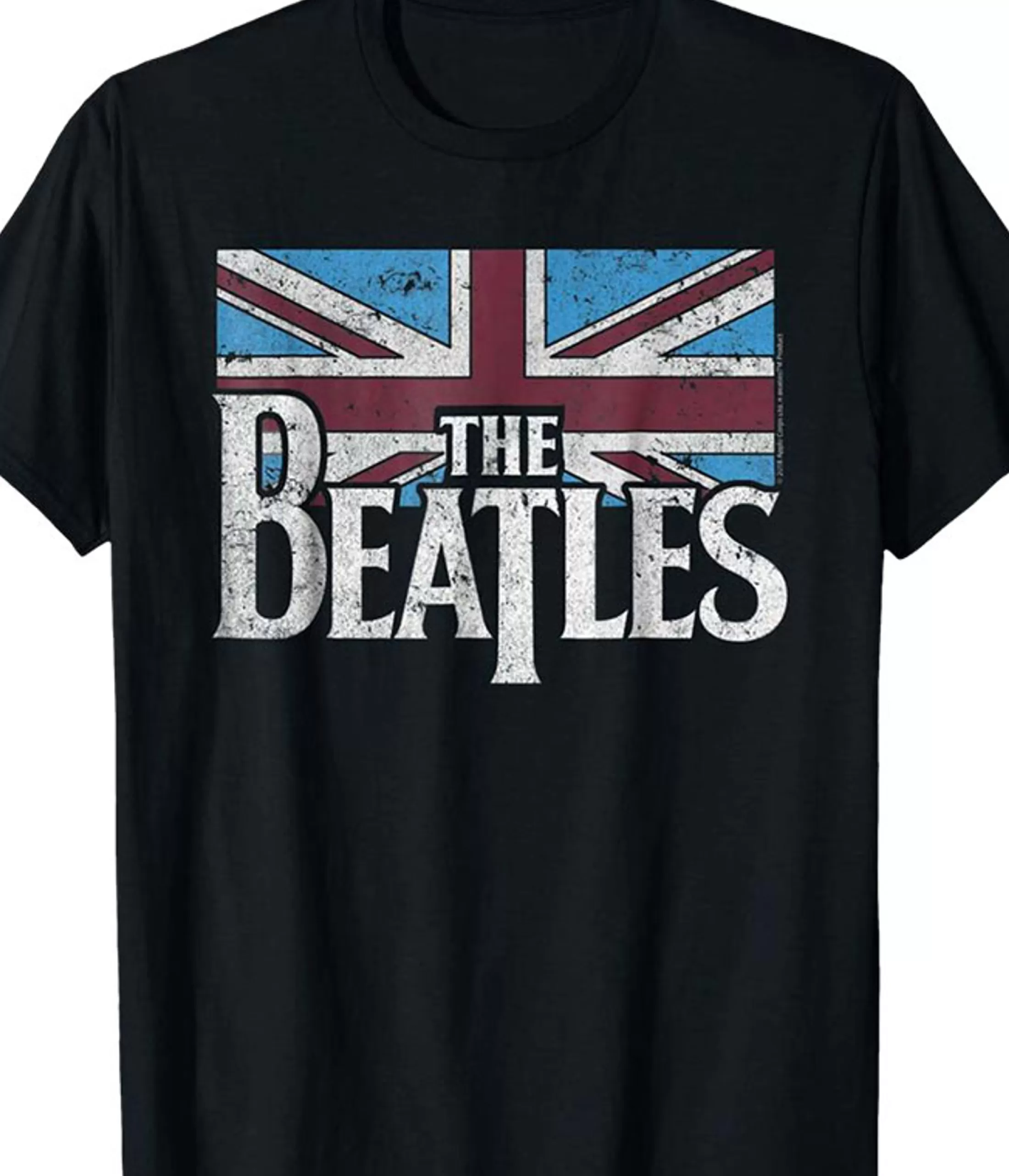 T-Shirt | Beatles<Liquid Blue Beatles British Flag Black T-Shirt