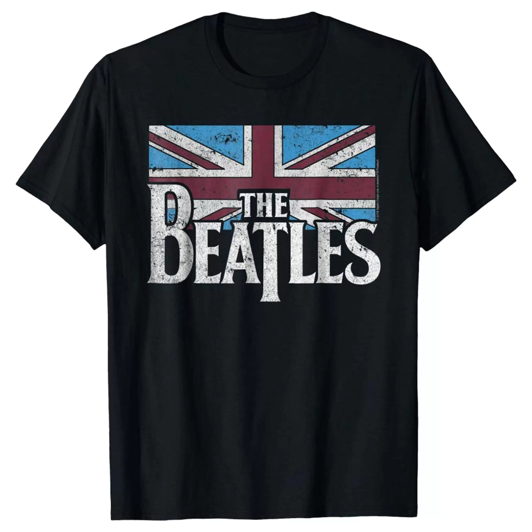 T-Shirt | Beatles<Liquid Blue Beatles British Flag Black T-Shirt