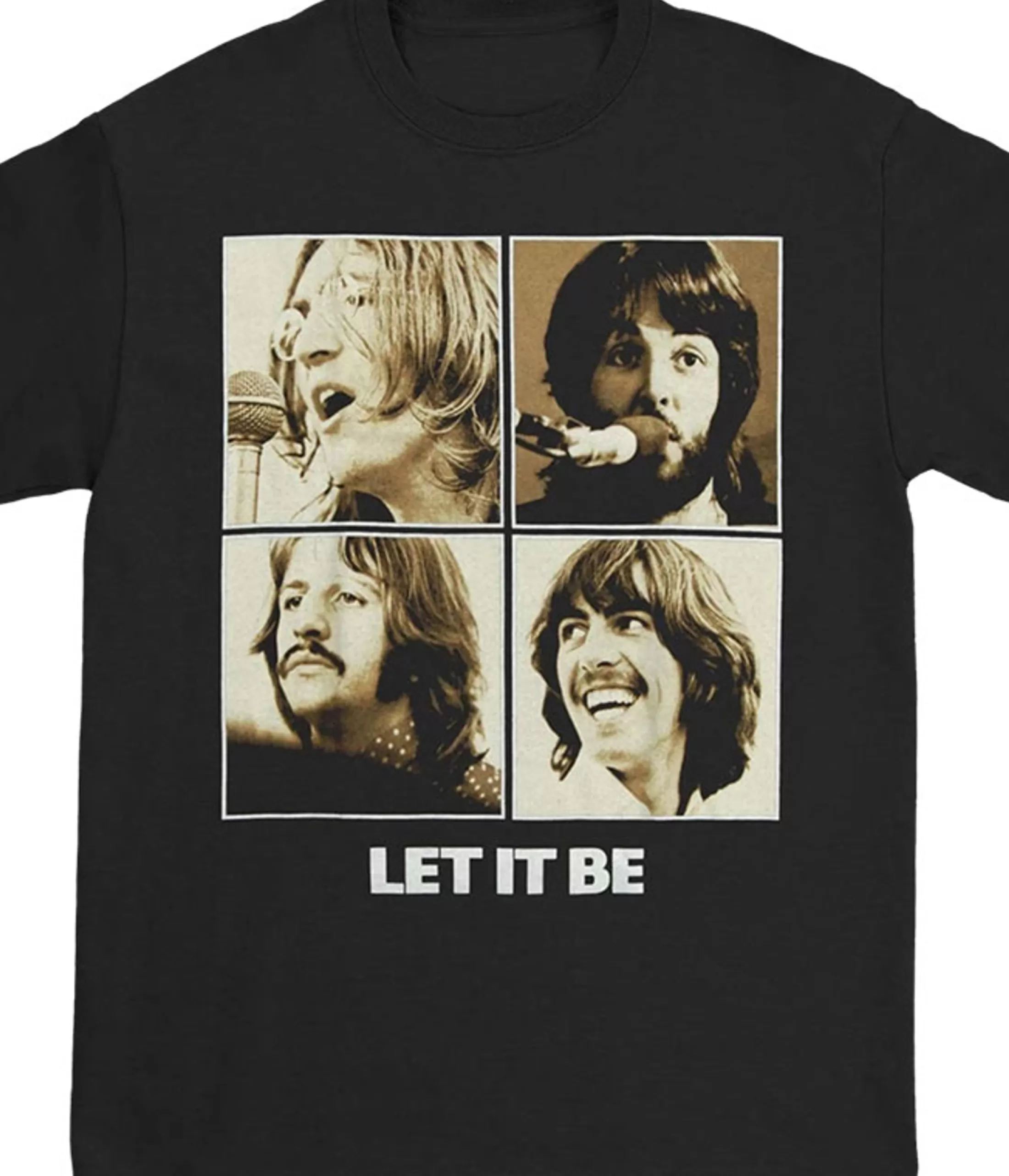 T-Shirt | Beatles<Liquid Blue Beatles Let It Be Black T-Shirt