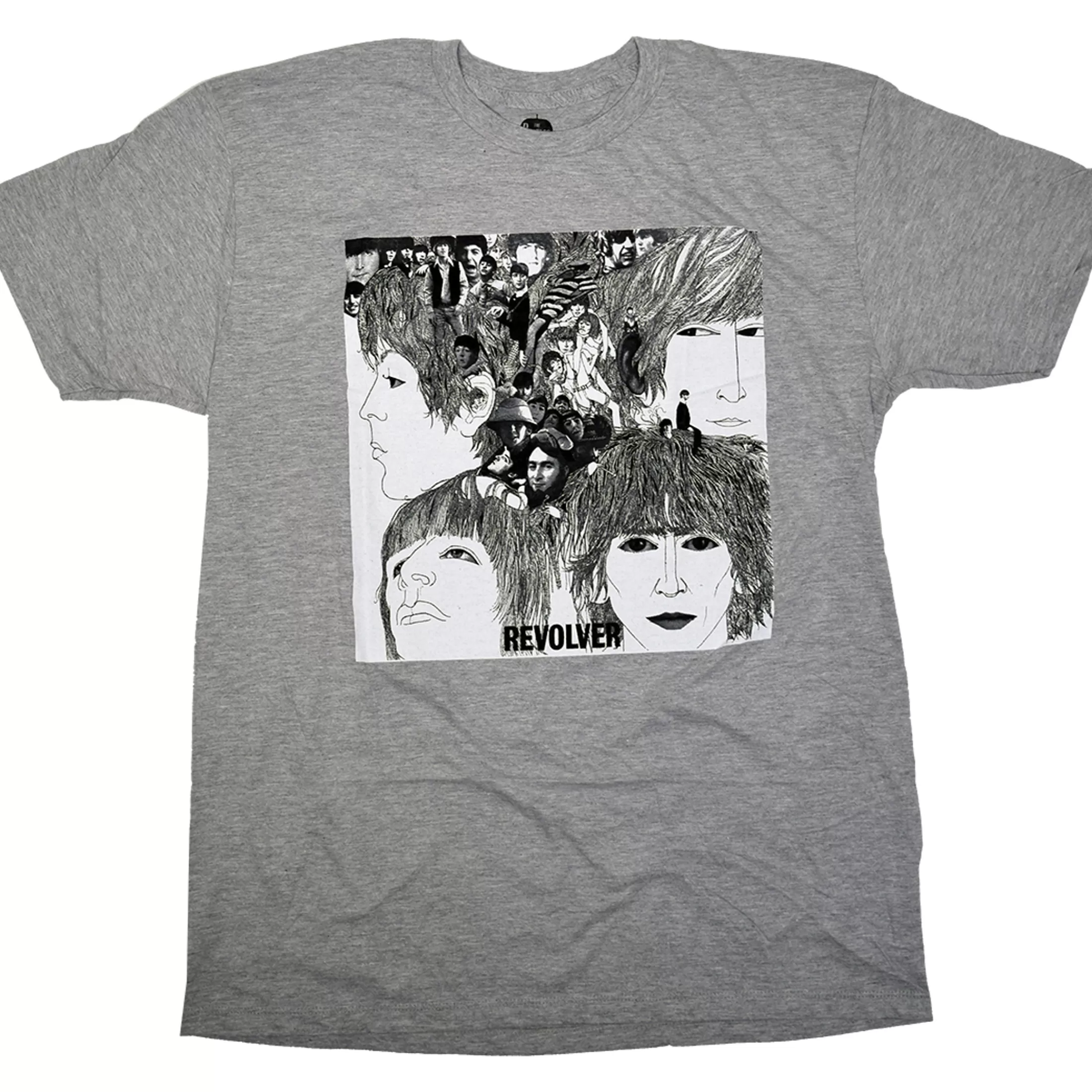 T-Shirt | Beatles<Liquid Blue Beatles Revolver Grey Poly-Cotton T-Shirt