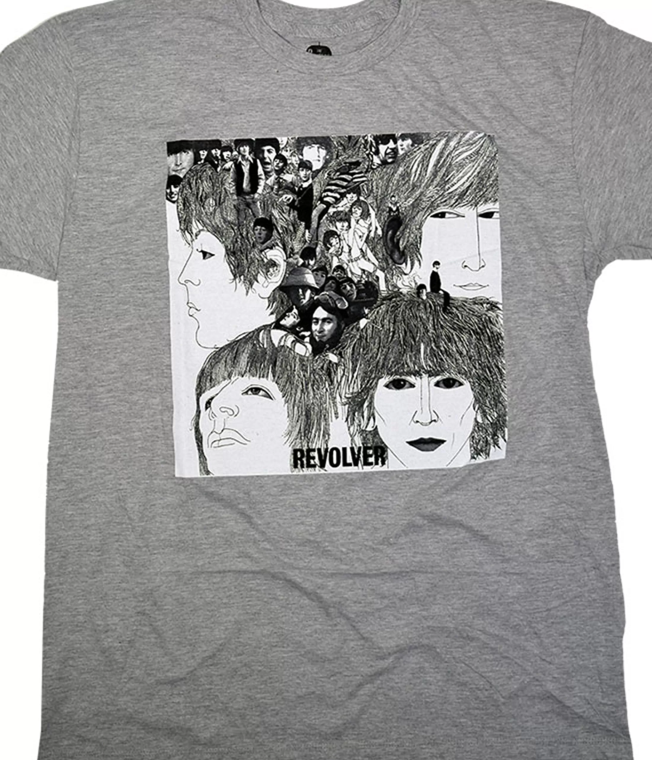 T-Shirt | Beatles<Liquid Blue Beatles Revolver Grey Poly-Cotton T-Shirt