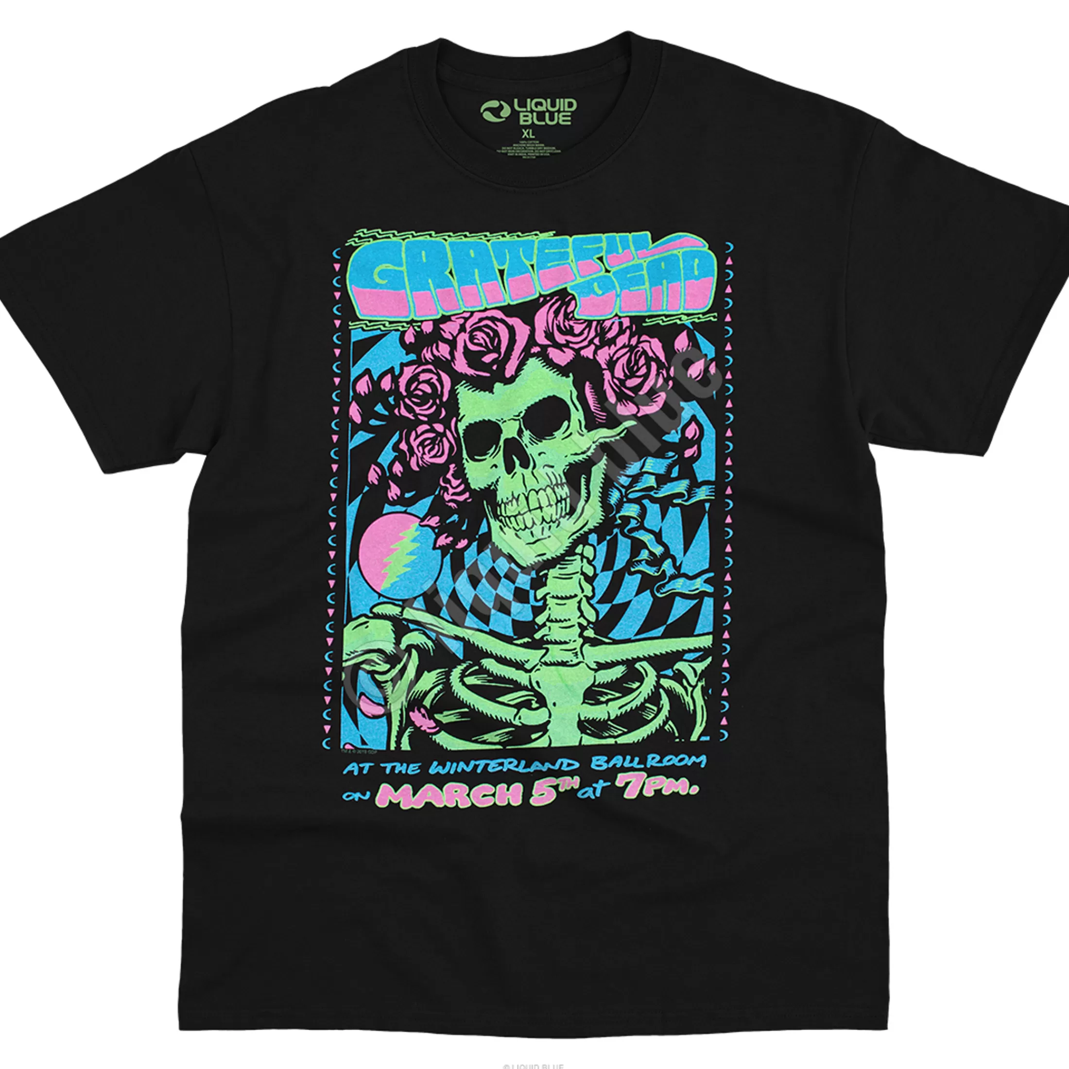 T-Shirt | Blacklight<Liquid Blue Bertha Blacklight Black T-Shirt