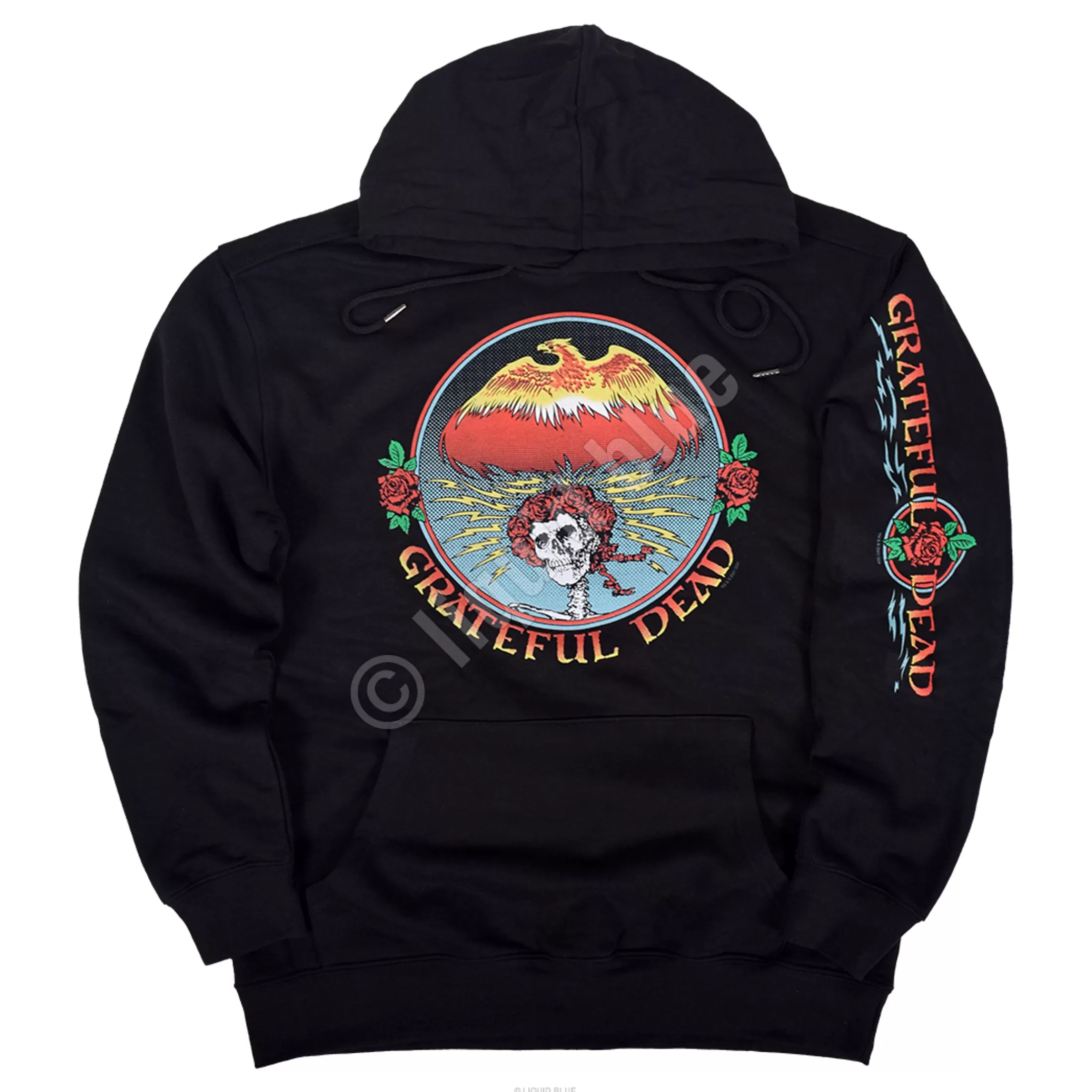 Hoodie | Grateful Dead<Liquid Blue Bertha Eagle Black Sleeve Printed Hoodie