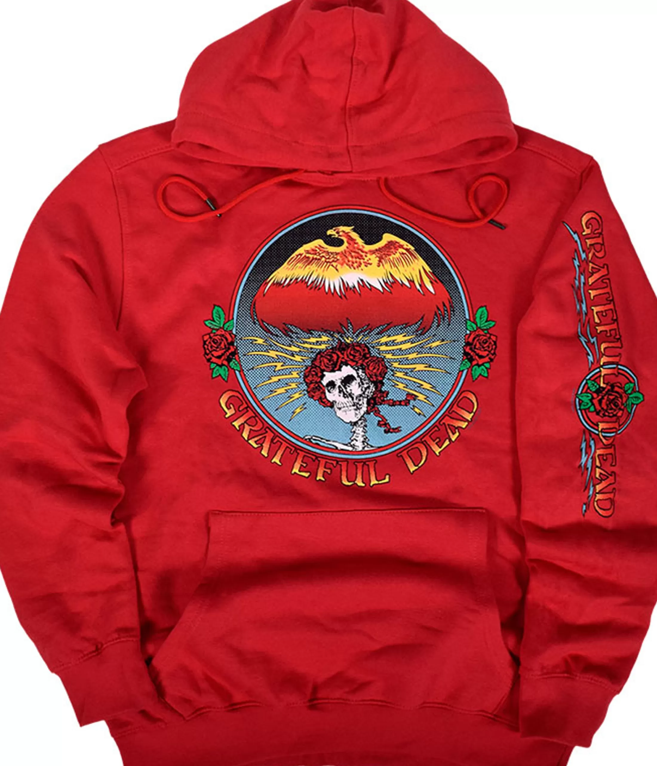 Hoodie | Grateful Dead<Liquid Blue Bertha Eagle Red Sleeve Printed Hoodie