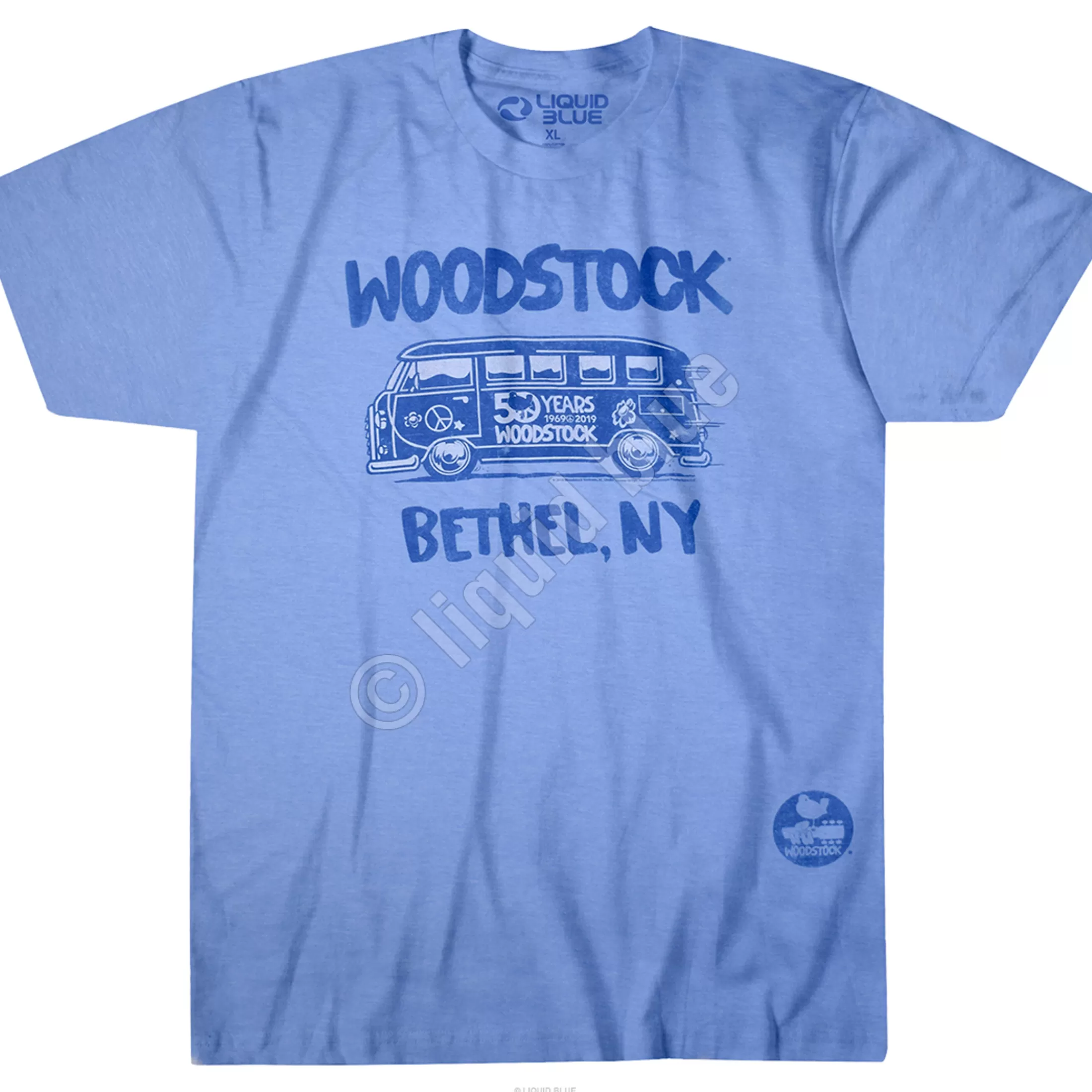 Poly-Cotton T-Shirt | Woodstock<Liquid Blue Bethel Bus Blue Poly-Cotton T-Shirt