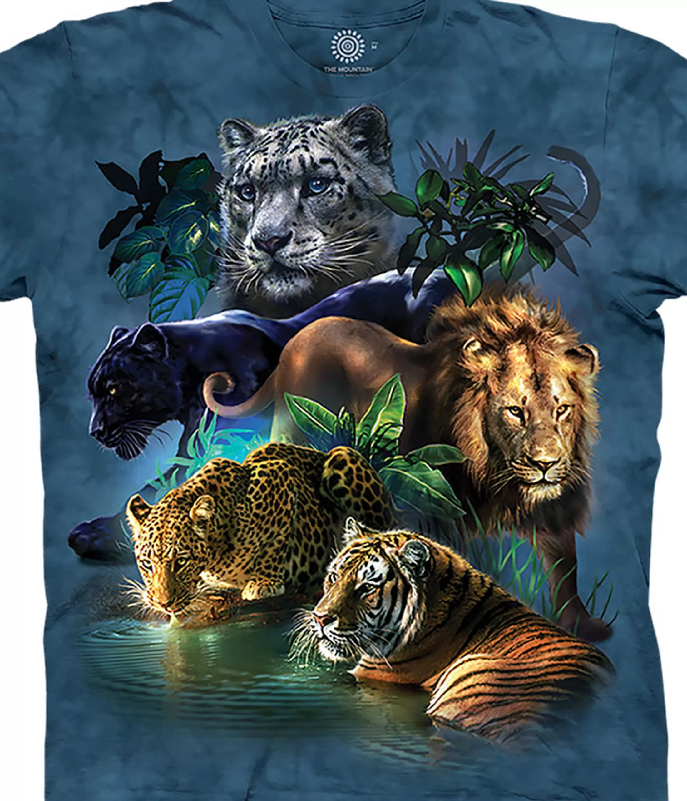 T-Shirt | Wild Animals<Liquid Blue Big Cats Jungle Classic Cotton T-Shirt