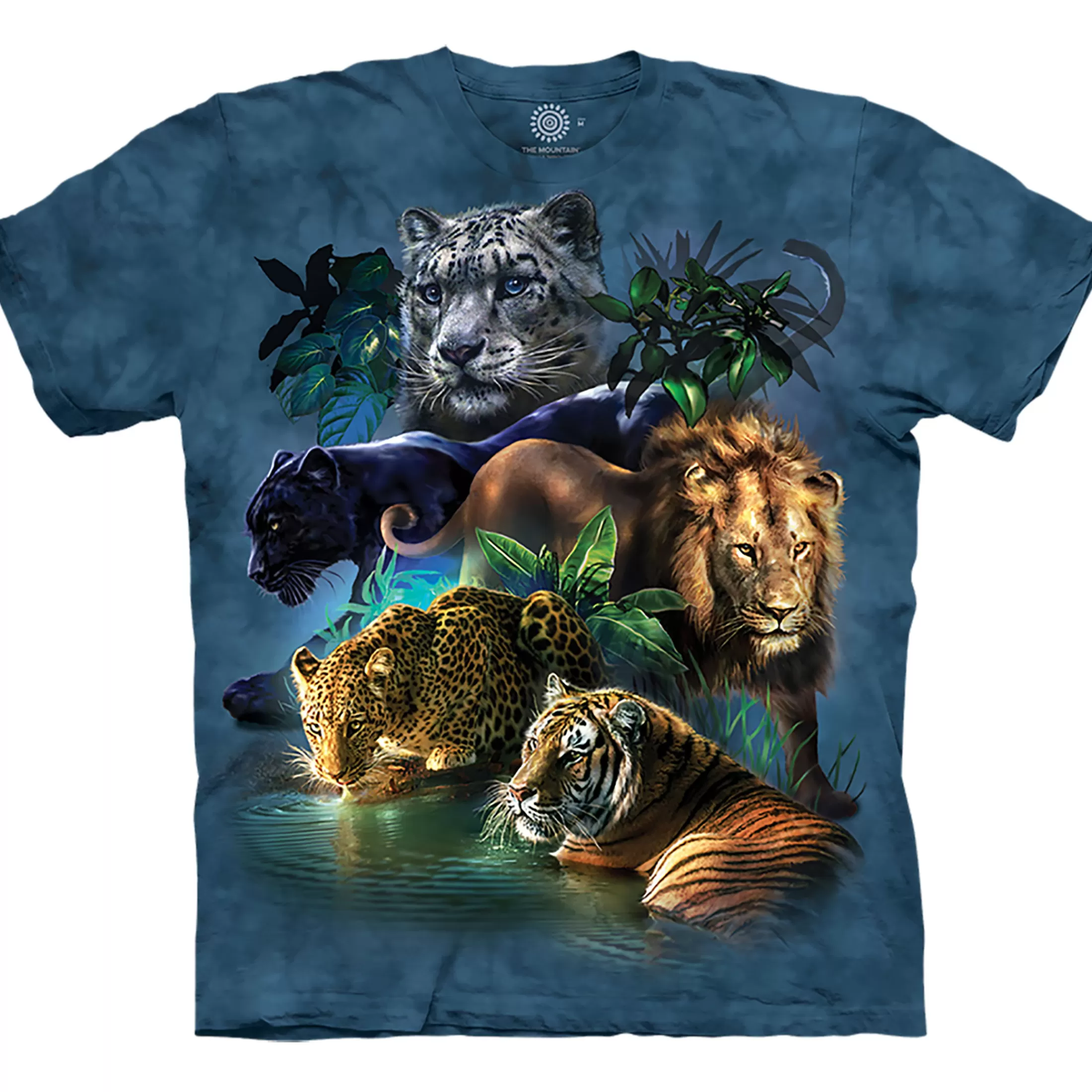 T-Shirt | Wild Animals<Liquid Blue Big Cats Jungle Classic Cotton T-Shirt