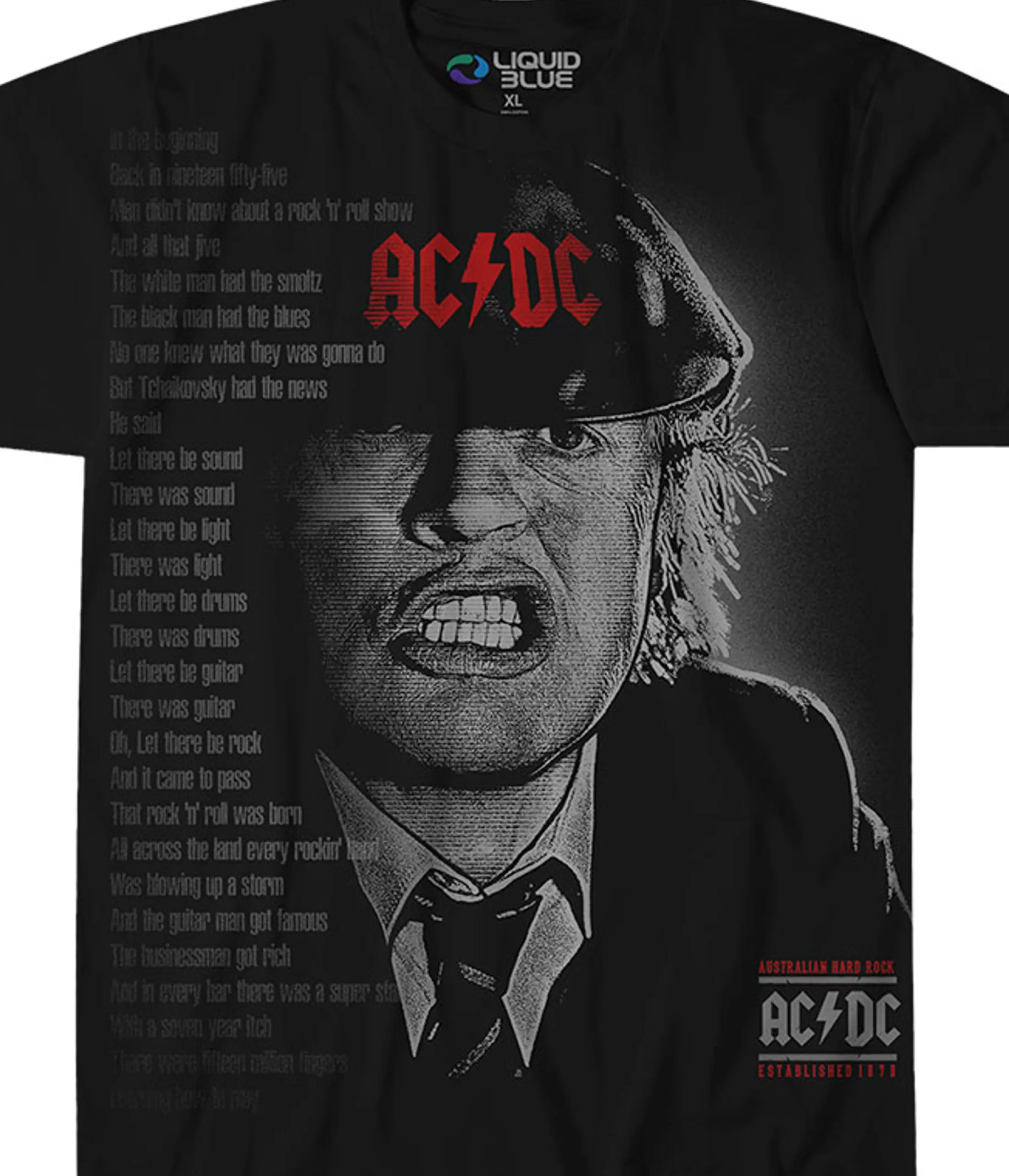 T-Shirt | Ac-Dc<Liquid Blue Big Face Angus Black T-Shirt