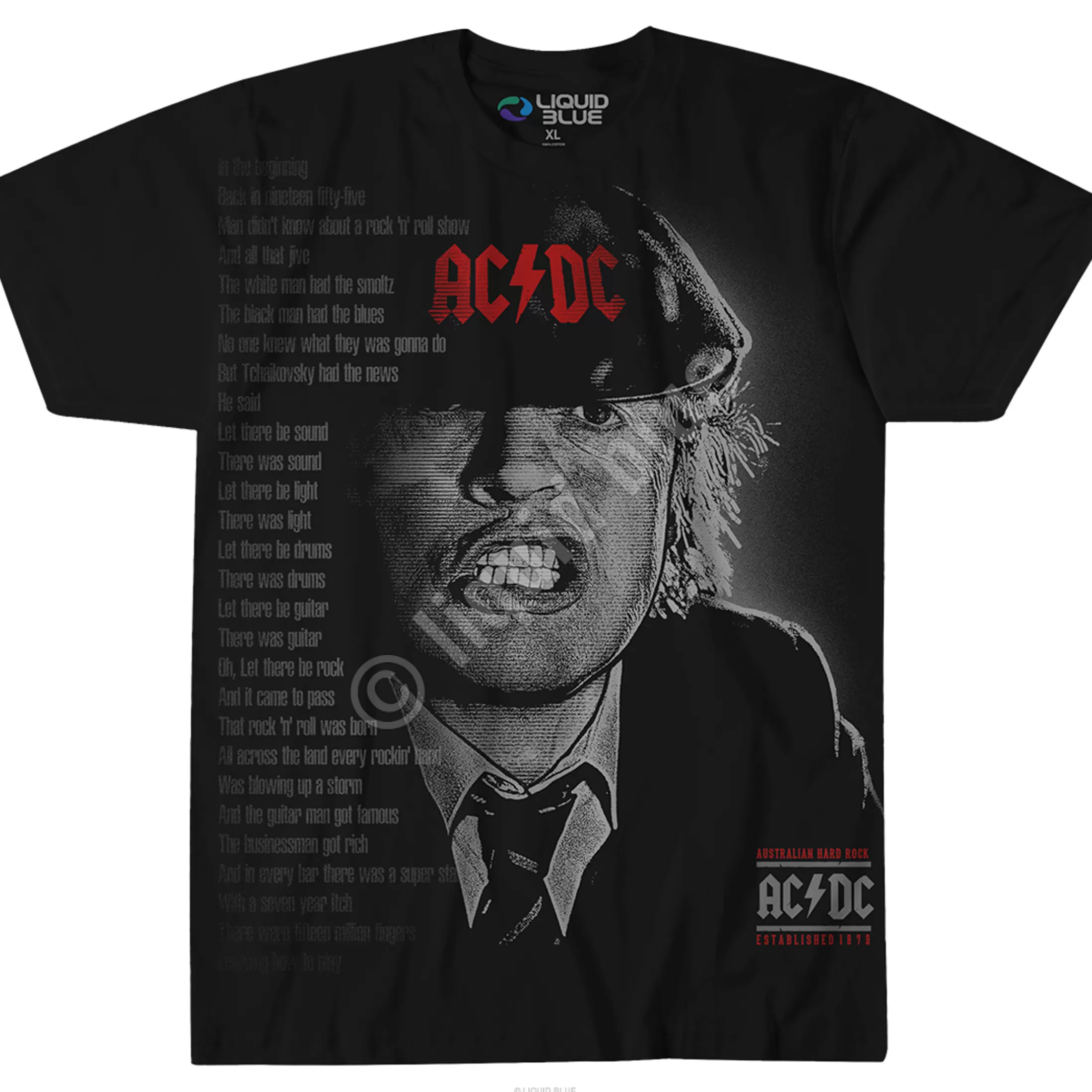 T-Shirt | Ac-Dc<Liquid Blue Big Face Angus Black T-Shirt