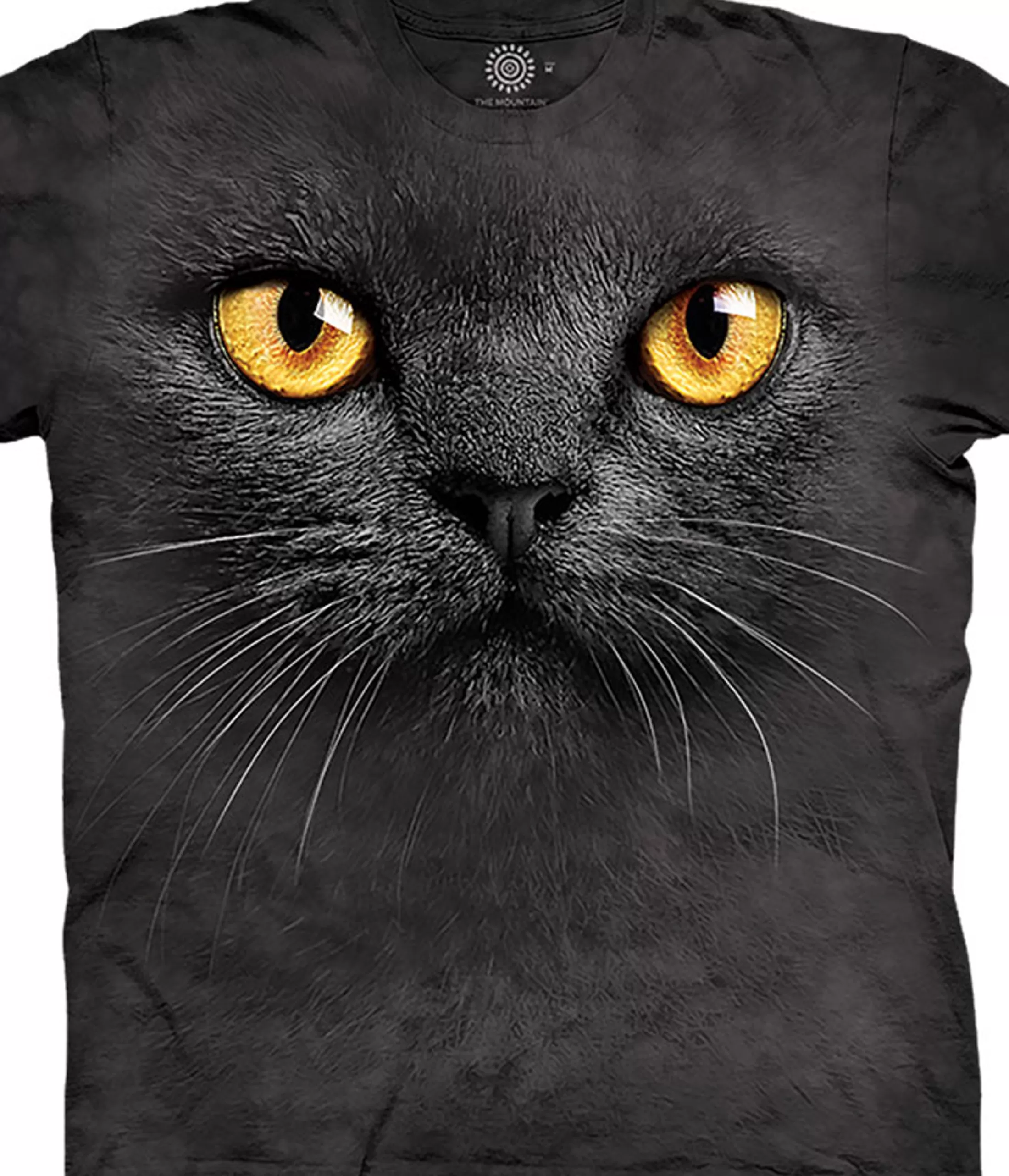 T-Shirt | Cats<Liquid Blue Big Face Black Cat Classic Cotton T-Shirt