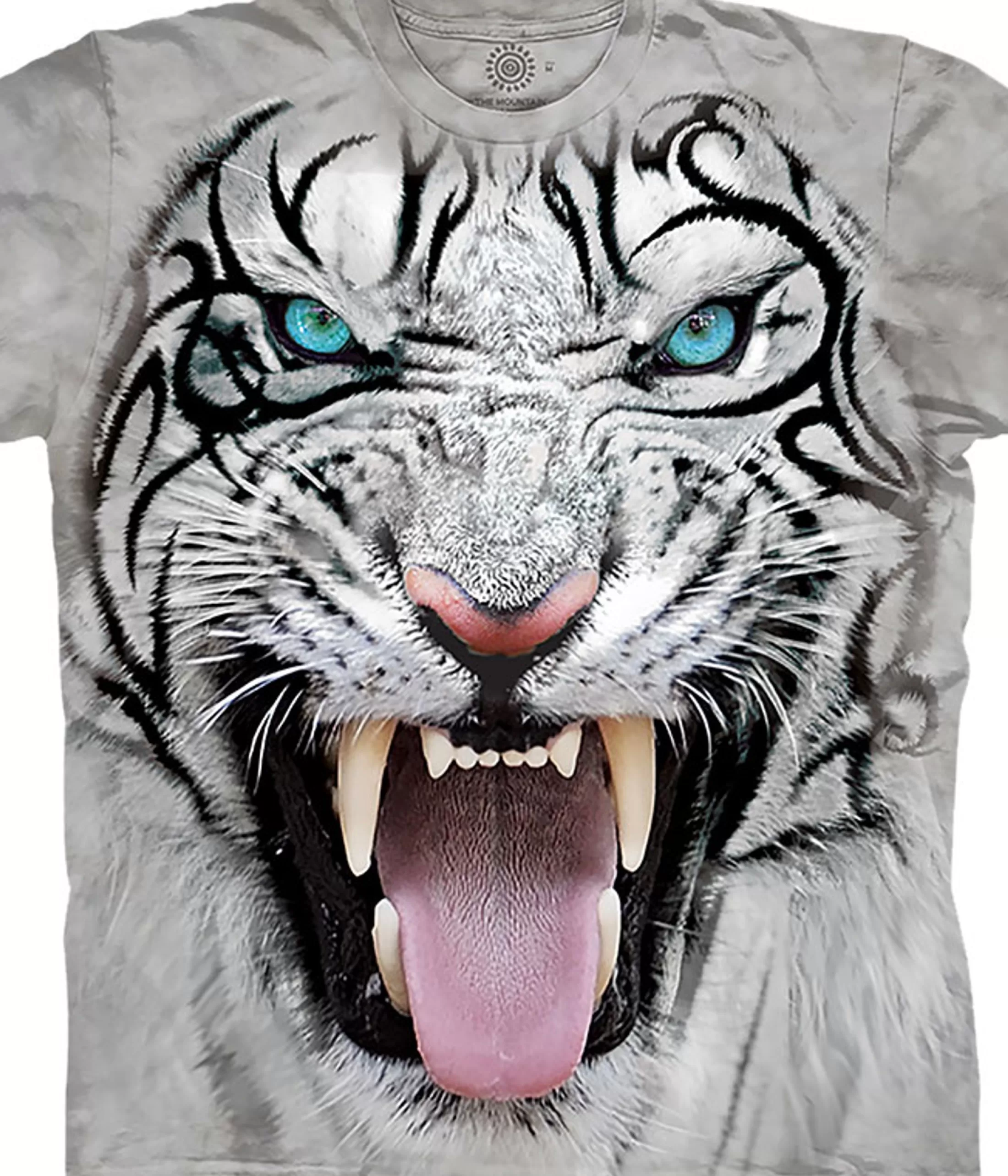 T-Shirt | Wild Animals<Liquid Blue Big Face® Tribal White Tiger Classic Cotton T-Shirt