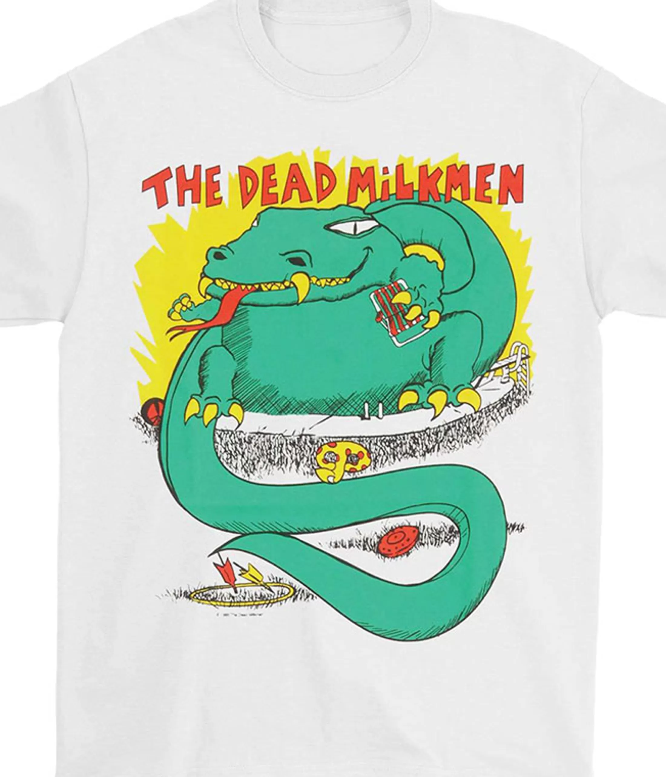 T-Shirt | The Dead Milkmen<Liquid Blue Big Lizard White T-Shirt