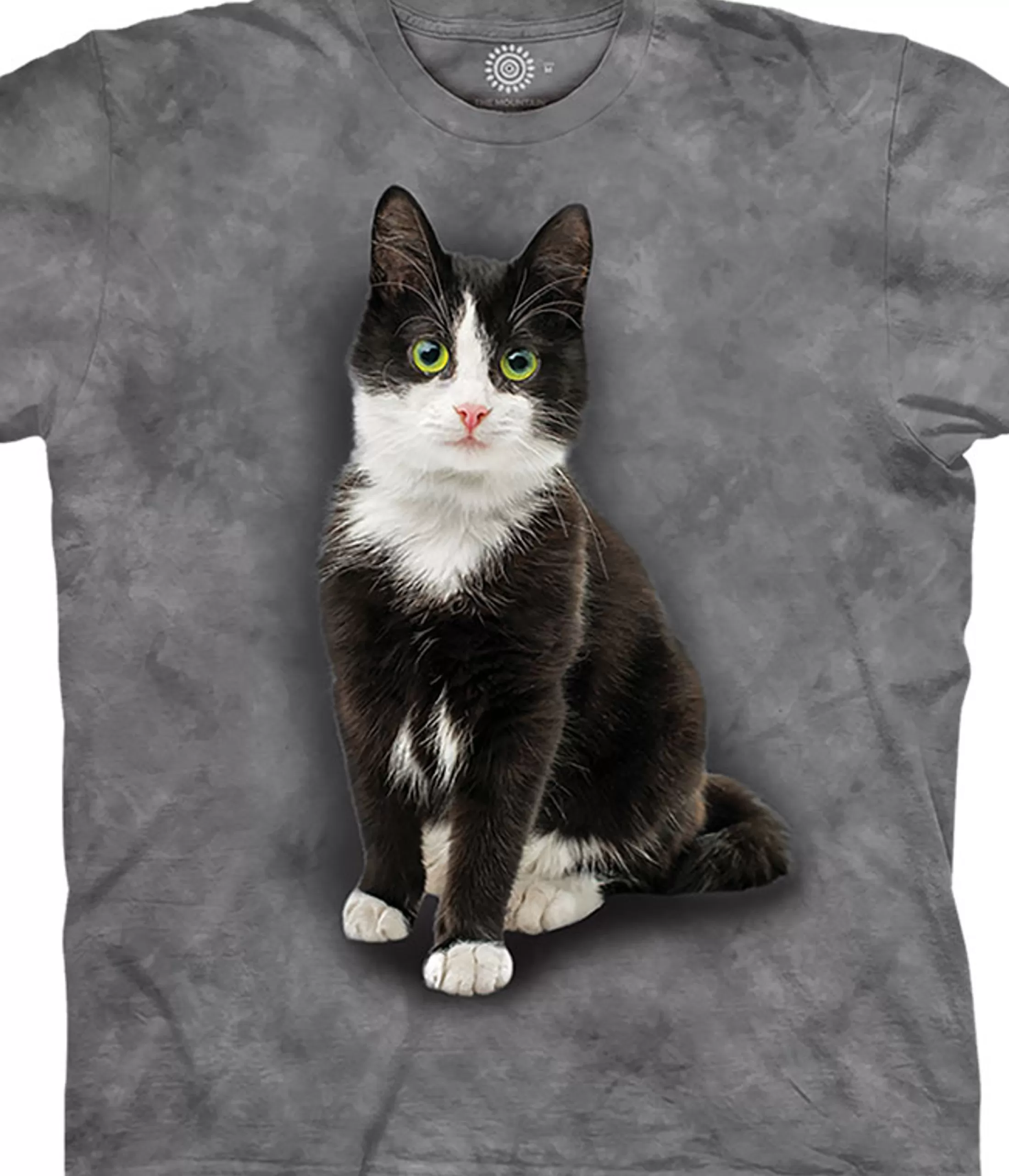 T-Shirt | Pets<Liquid Blue Black & White Cat Classic Cotton T-Shirt