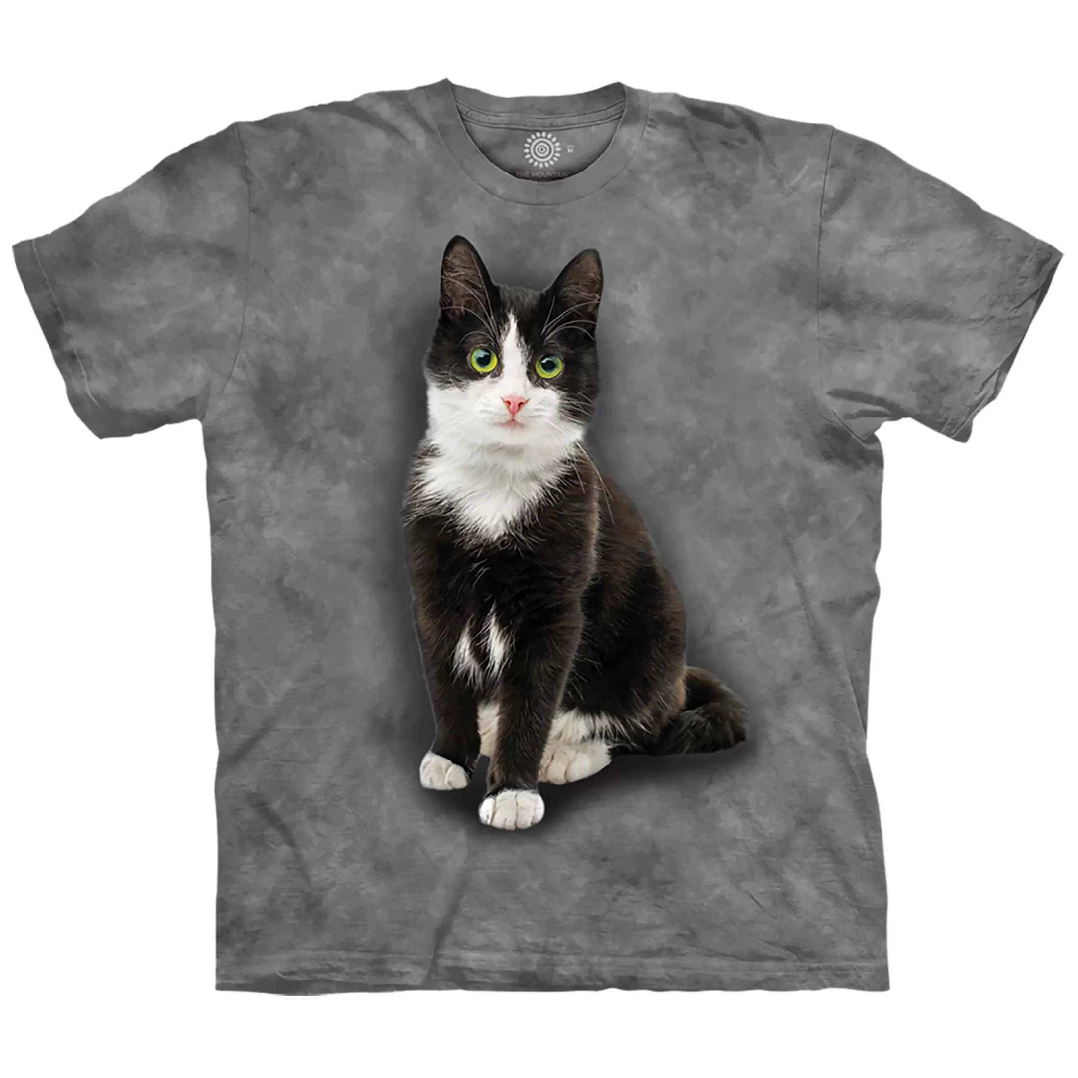 T-Shirt | Pets<Liquid Blue Black & White Cat Classic Cotton T-Shirt