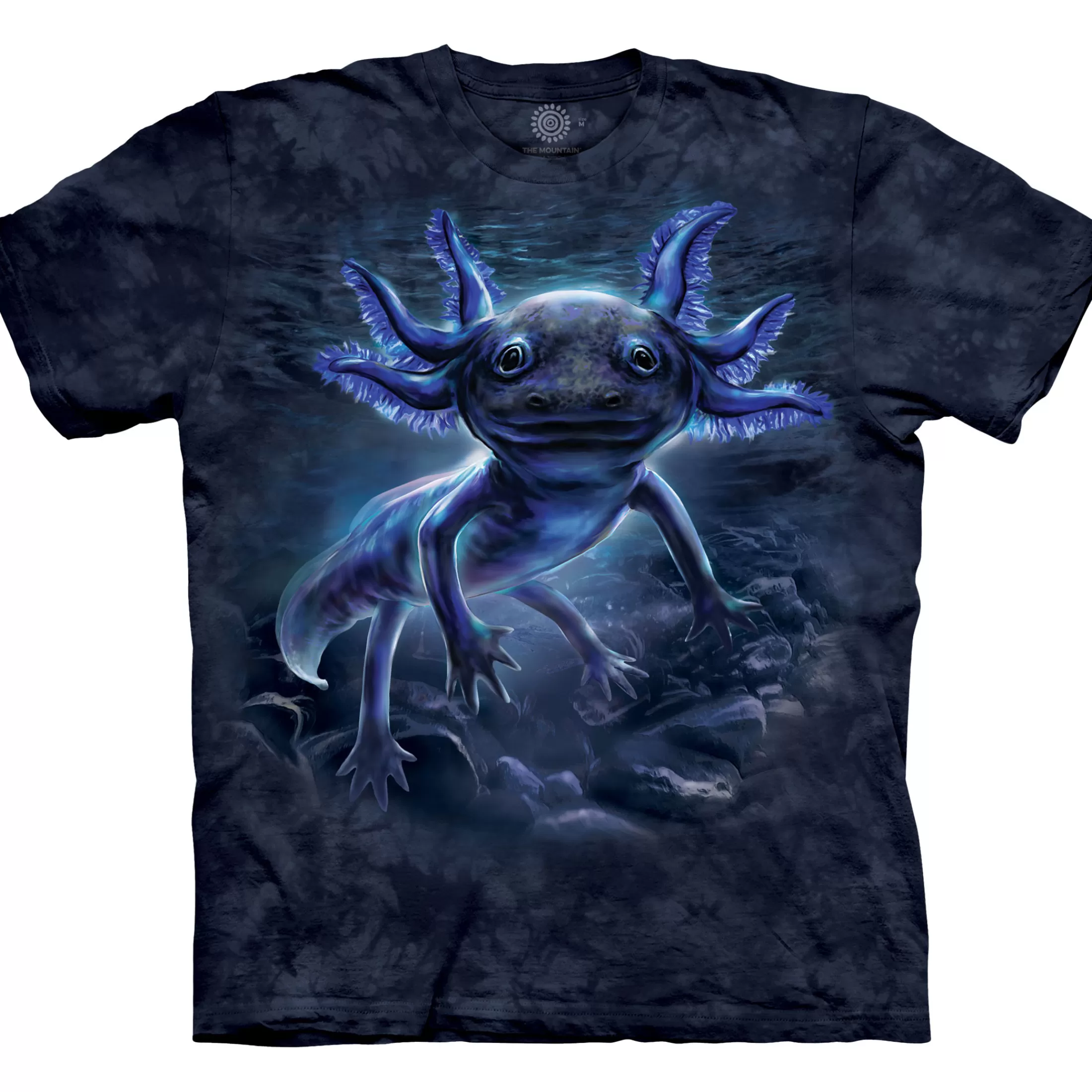 T-Shirt<Liquid Blue Black Axolotl Classic Cotton T-Shirt