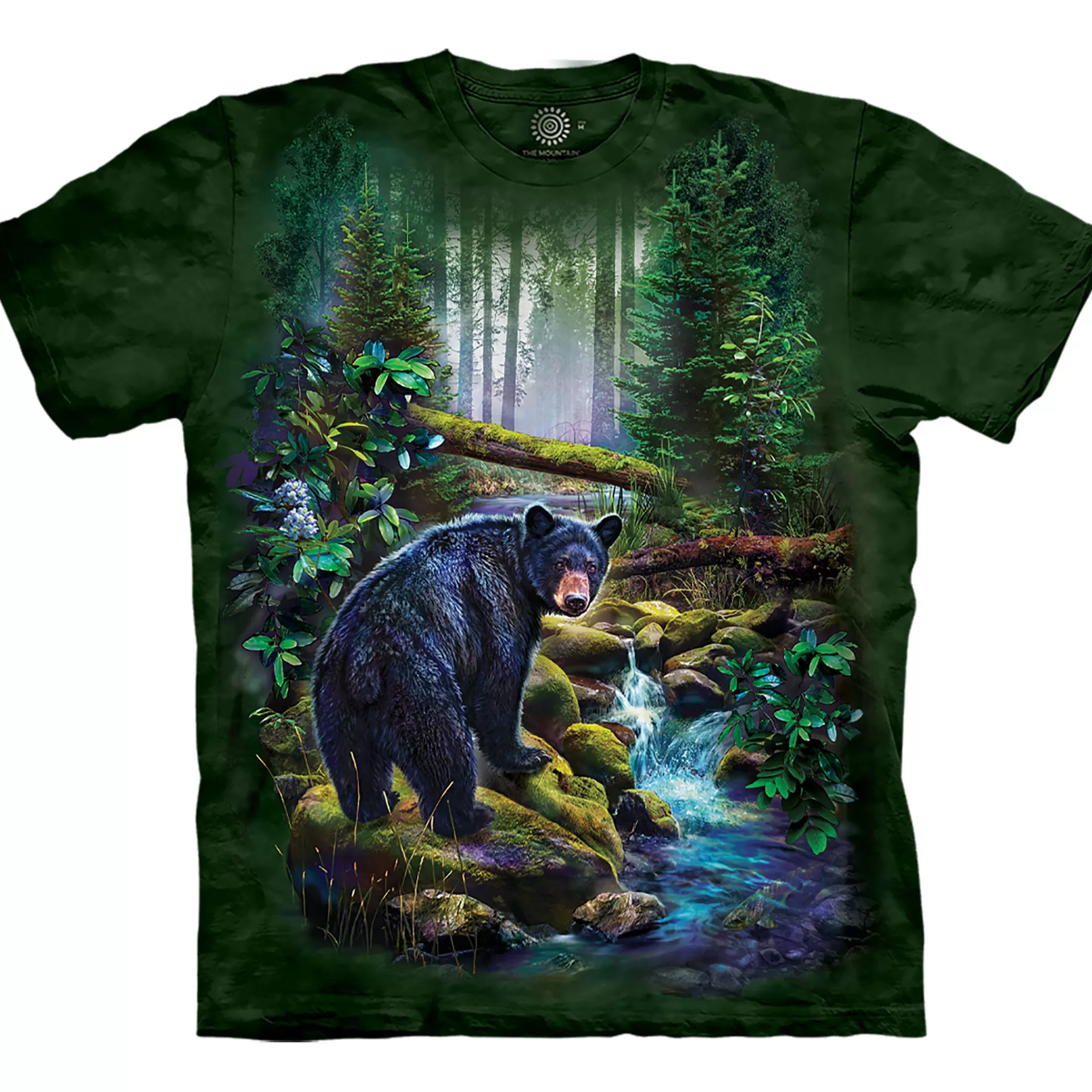 T-Shirt<Liquid Blue Black Bear Forest Classic Cotton T-Shirt