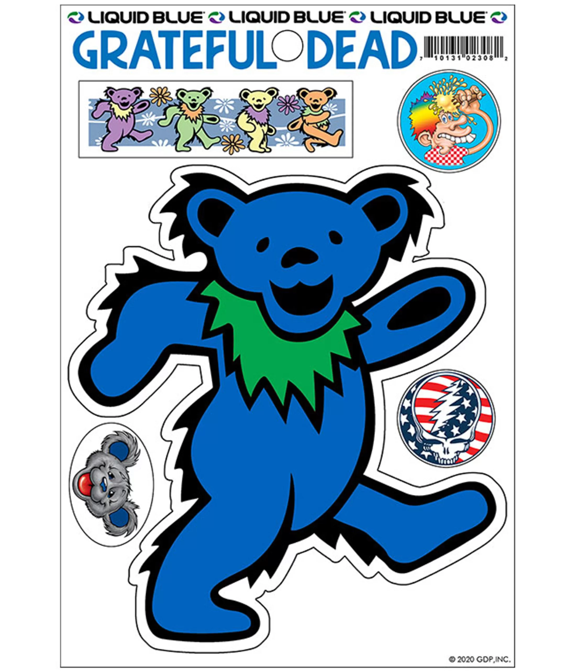 Grateful Dead<Liquid Blue Blue Bear Diecut Sticker