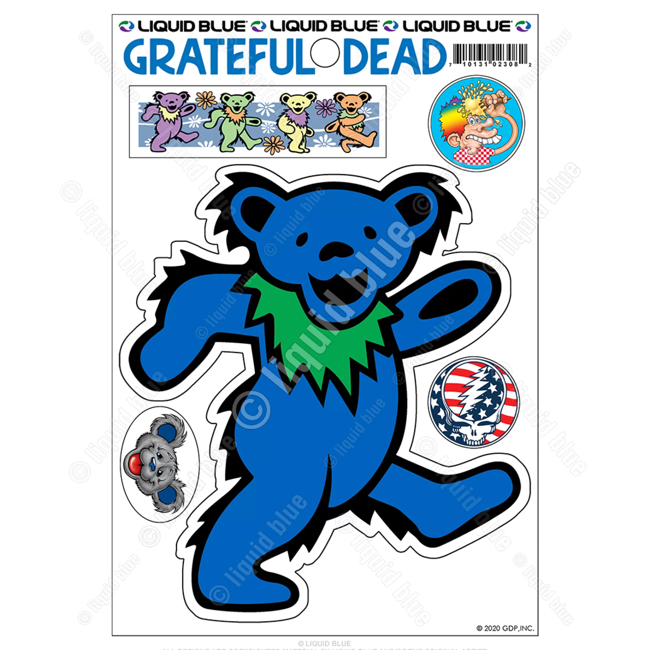 Grateful Dead<Liquid Blue Blue Bear Diecut Sticker