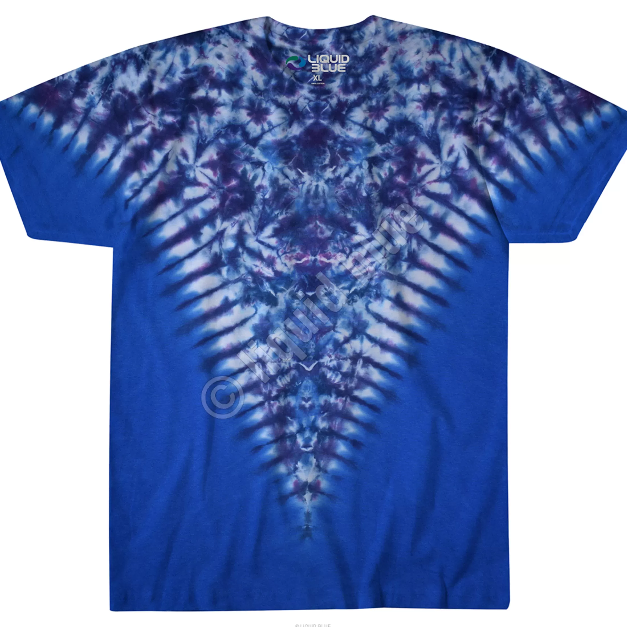 Unprinted Tie-Dyes | Unprinted Tie-Dye<Liquid Blue Blue Krinkle V Unprinted Tie-Dye T-Shirt