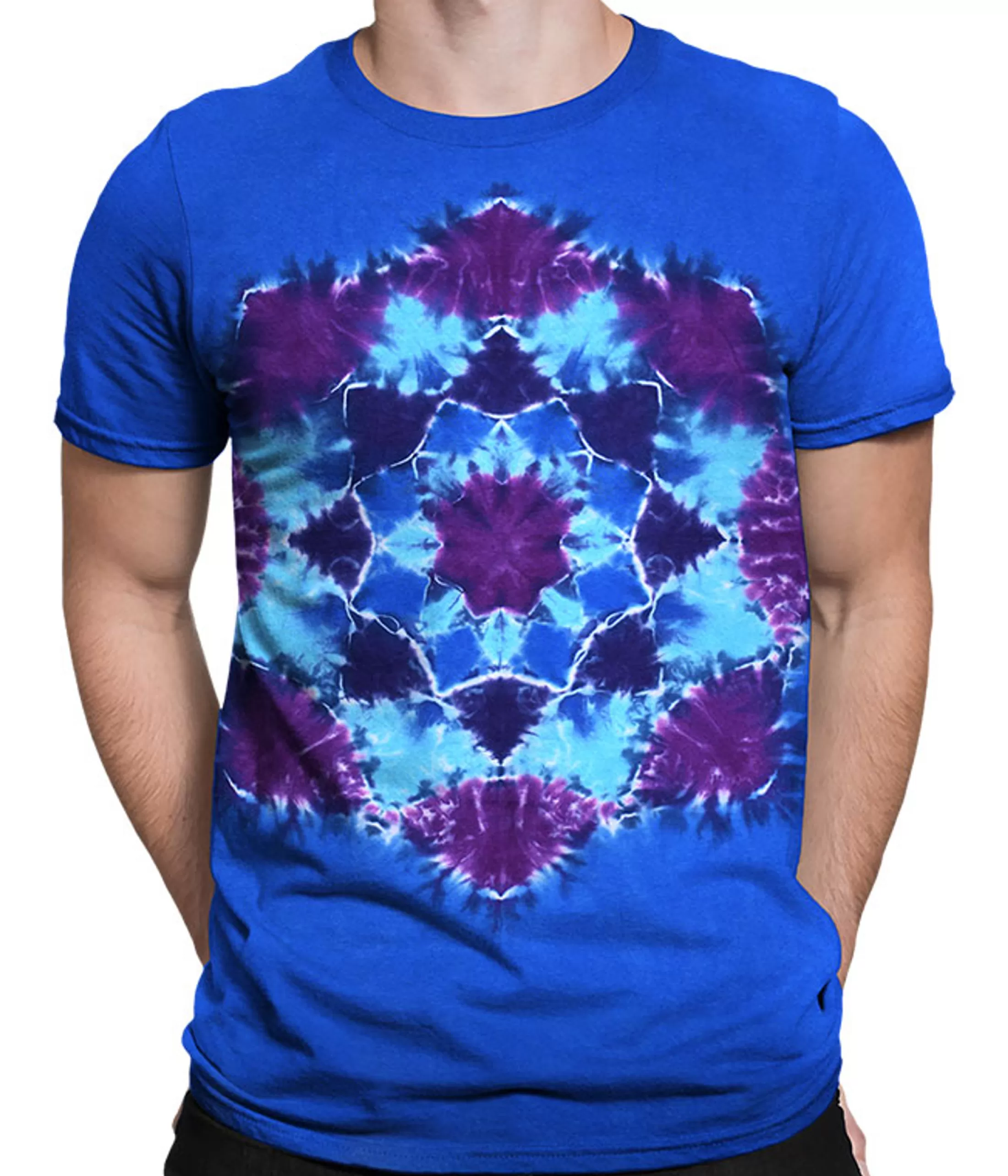 Unprinted Tie-Dyes | Unprinted Tie-Dye<Liquid Blue Blue Mandala Unprinted Tie-Dye T-Shirt