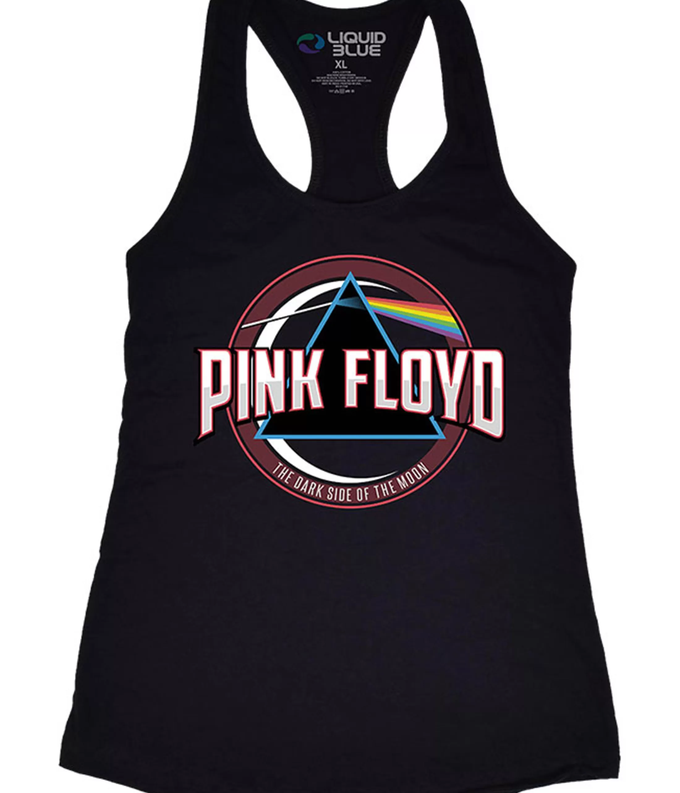 Womens Tank Top | Pink Floyd<Liquid Blue Blue Prism Womens Black Racerback Tank Top T-Shirt