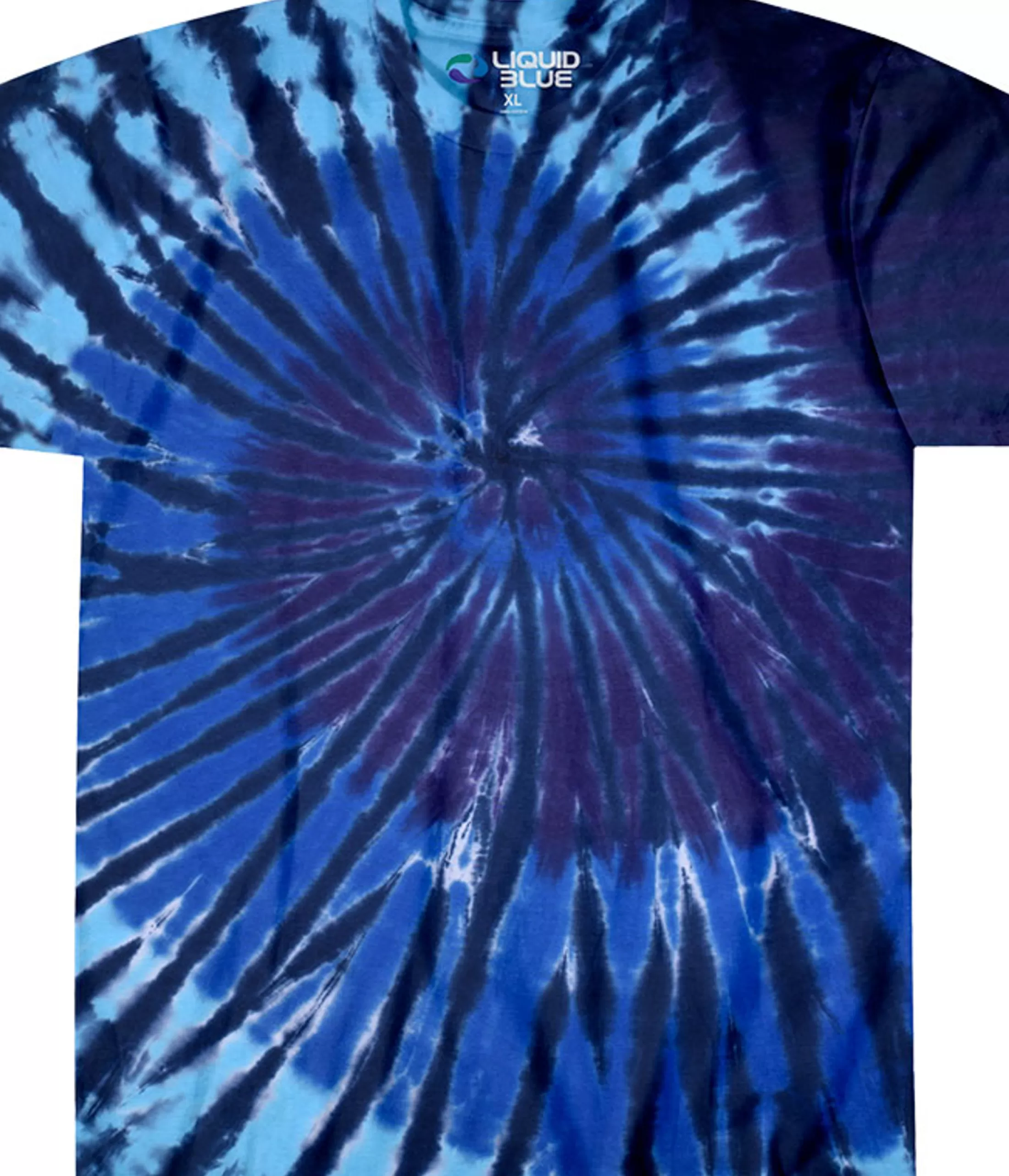 Unprinted Tie-Dyes | Unprinted Tie-Dye<Liquid Blue Blue Spiral Streak Unprinted Tie-Dye T-Shirt