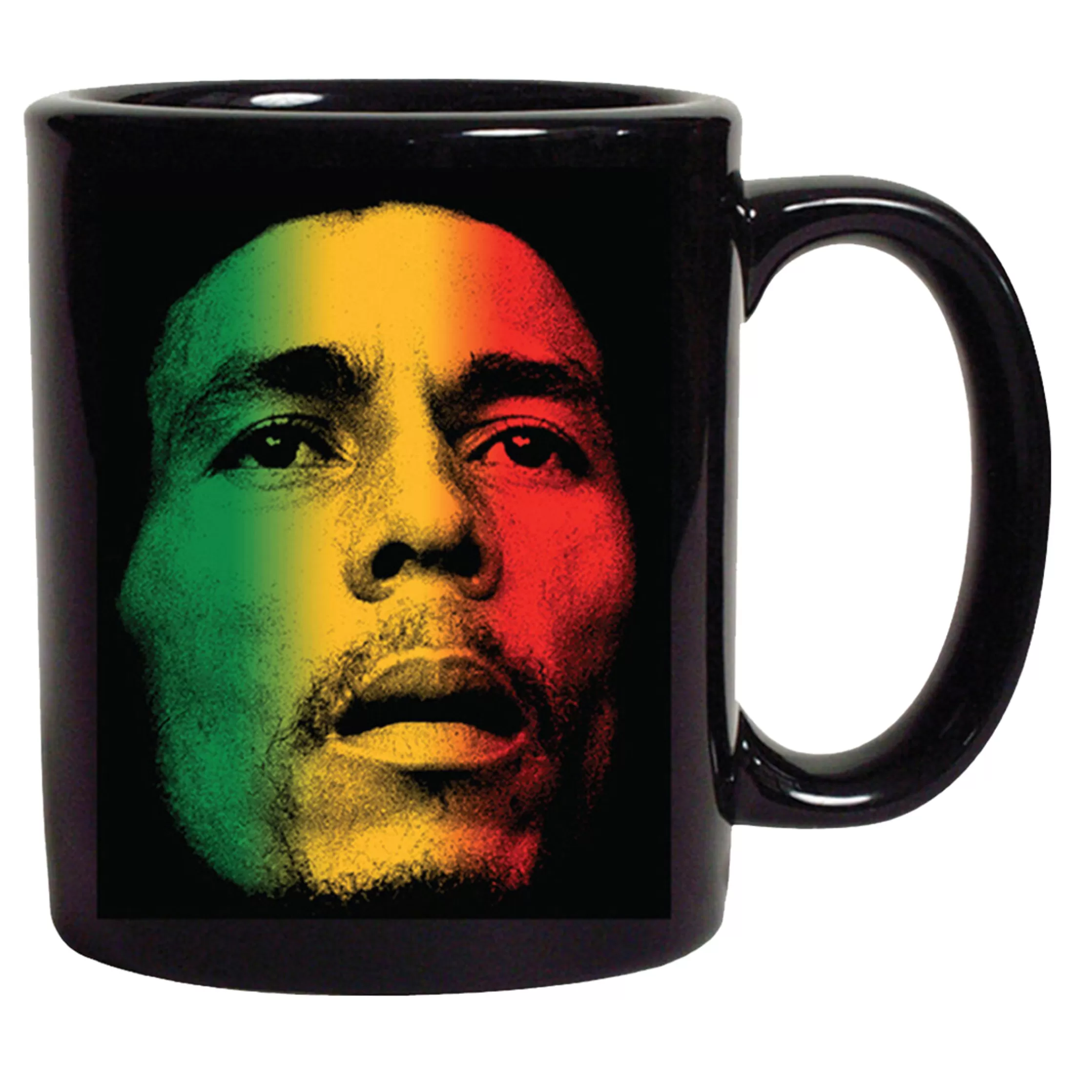 Bob Marley<Liquid Blue Bob Marley Gradient Face Black Mug