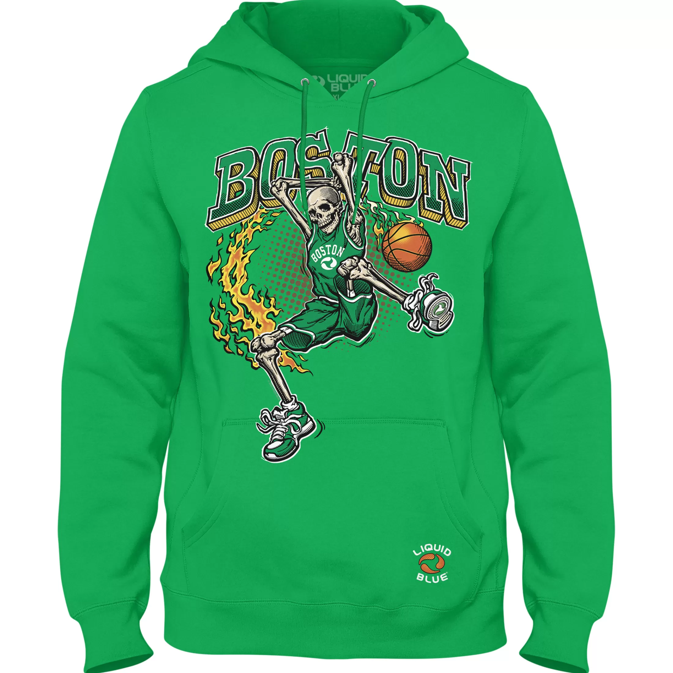 Hoodie | Basketball<Liquid Blue Boston Dunker Basketball Skeleton Hoodie