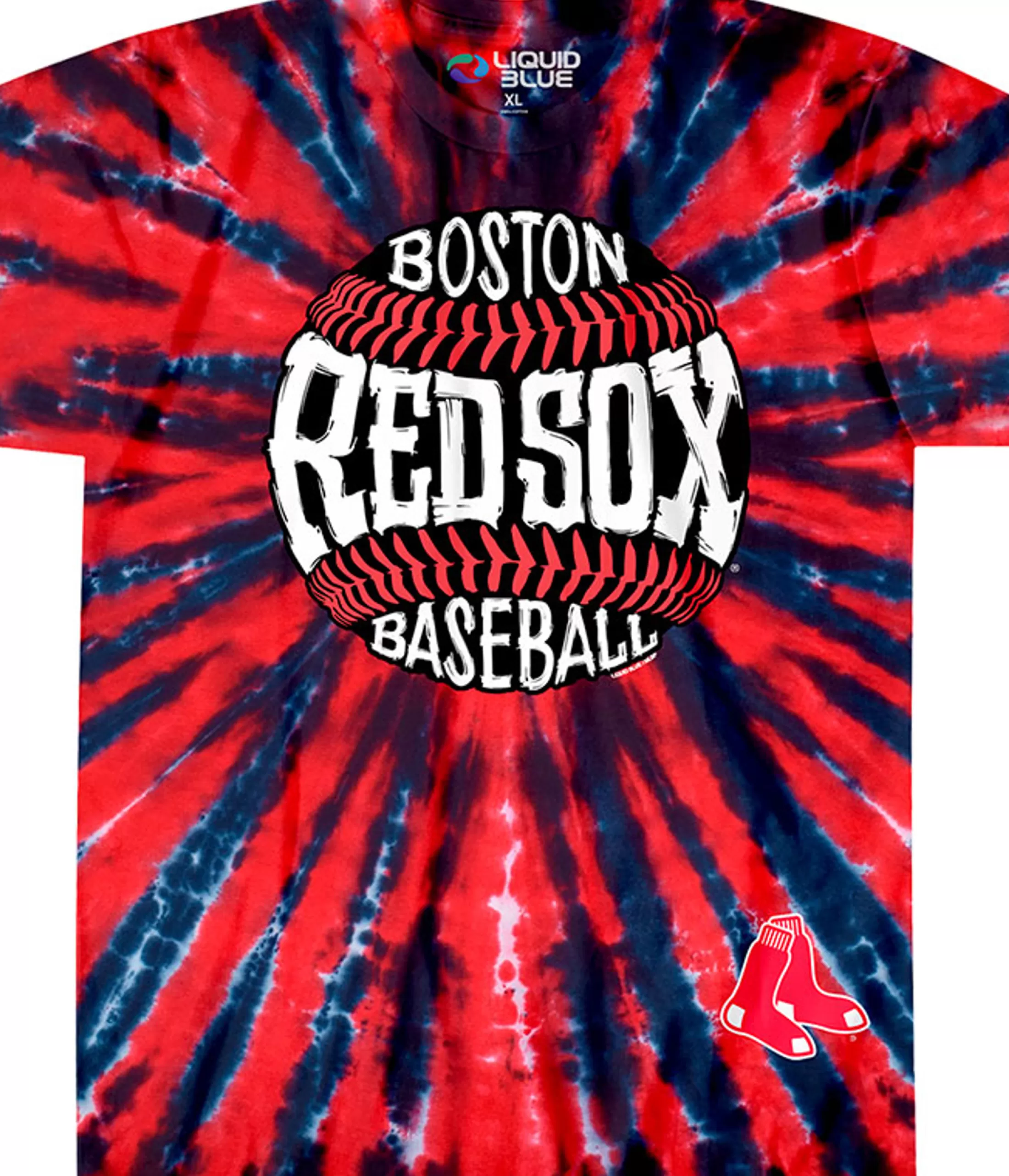 T-Shirt | Boston Red Sox<Liquid Blue Boston Red Sox Burst Tie-Dye T-Shirt