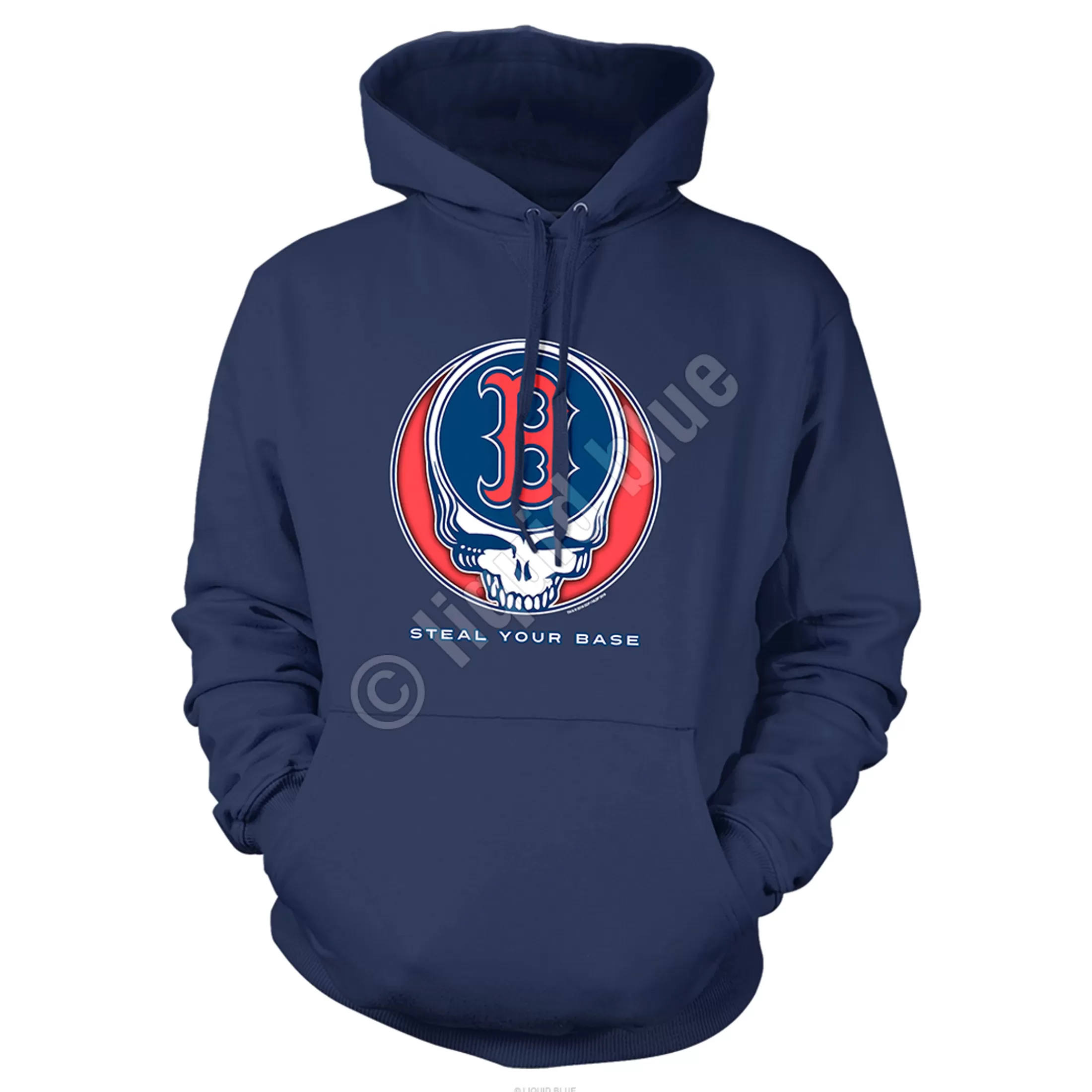 Hoodie | Boston Red Sox<Liquid Blue Boston Red Sox Steal Your Base Navy Hoodie