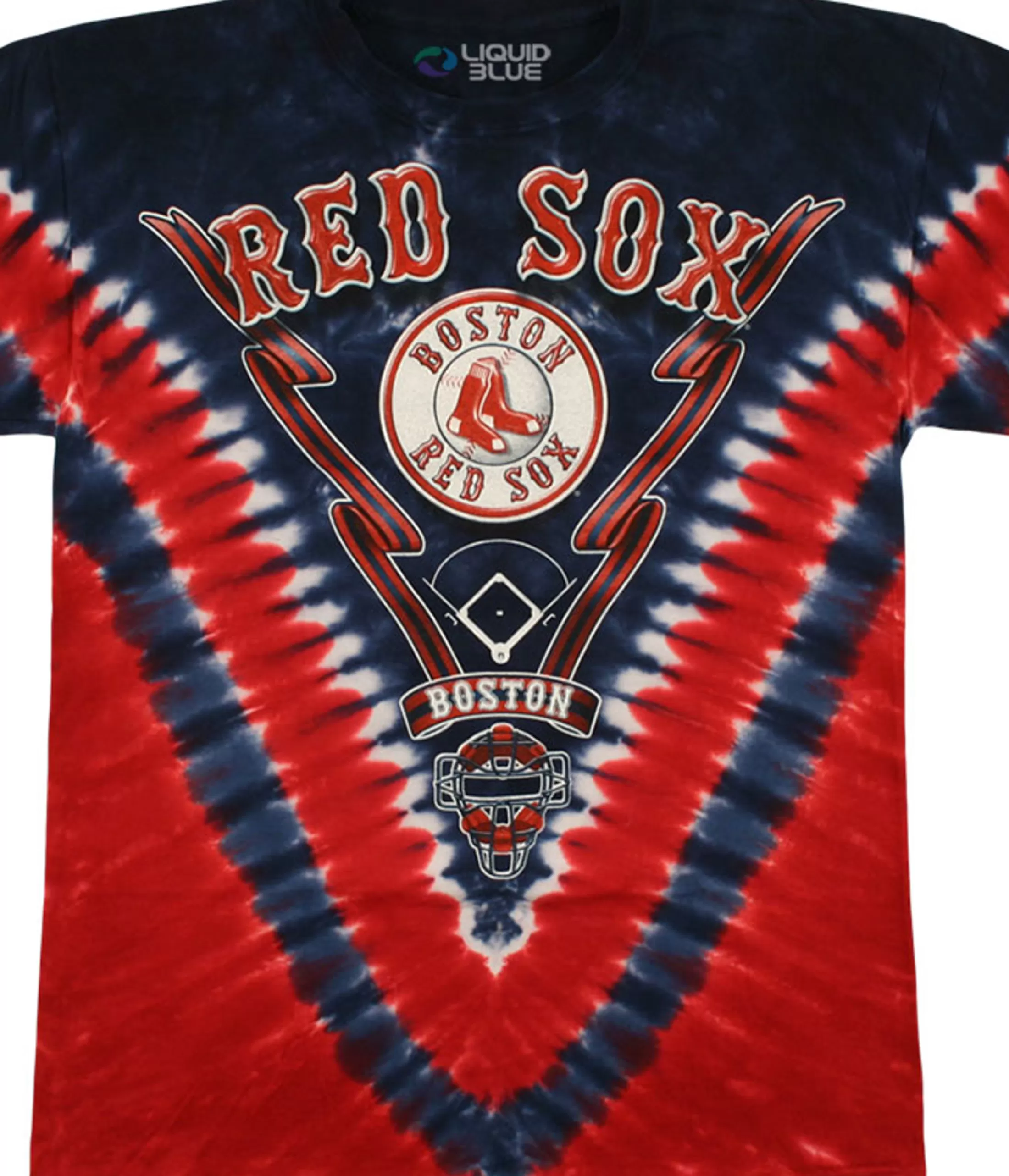 T-Shirt | Boston Red Sox<Liquid Blue Boston Red Sox V Tie-Dye T-Shirt