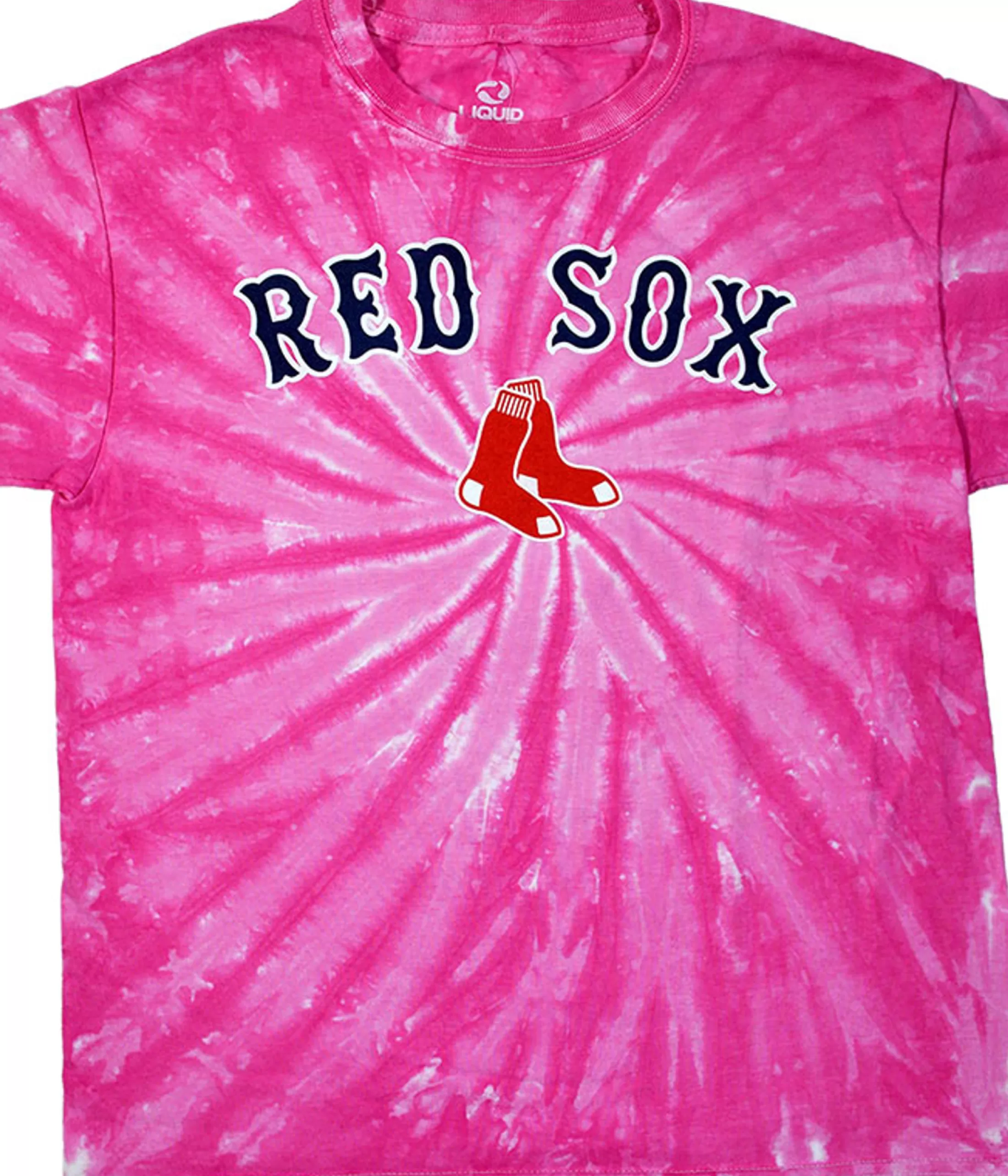 Youth | Boston Red Sox<Liquid Blue Boston Red Sox Youth Pink Spiral Tie-Dye T-Shirt