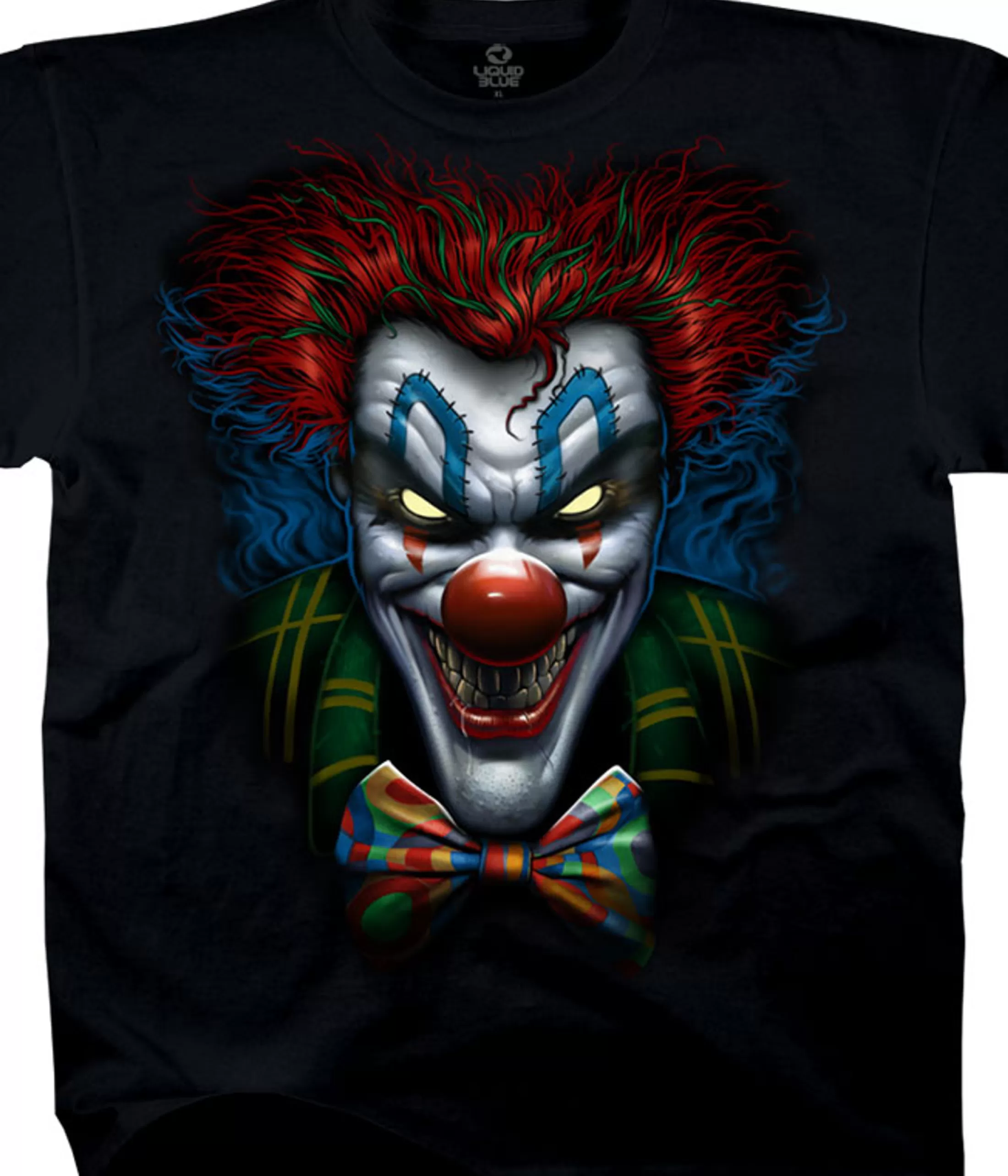 T-Shirt | Halloween<Liquid Blue Bow Tie Clown Black T-Shirt