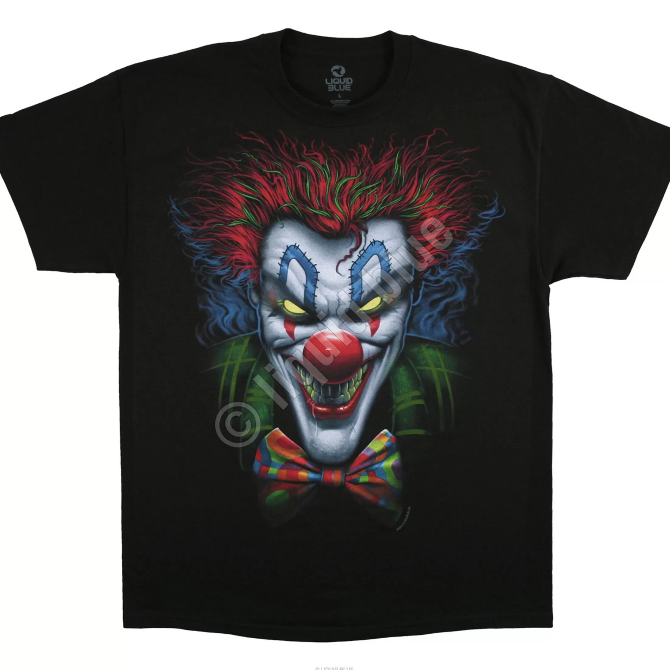 T-Shirt | Halloween<Liquid Blue Bow Tie Clown Black T-Shirt