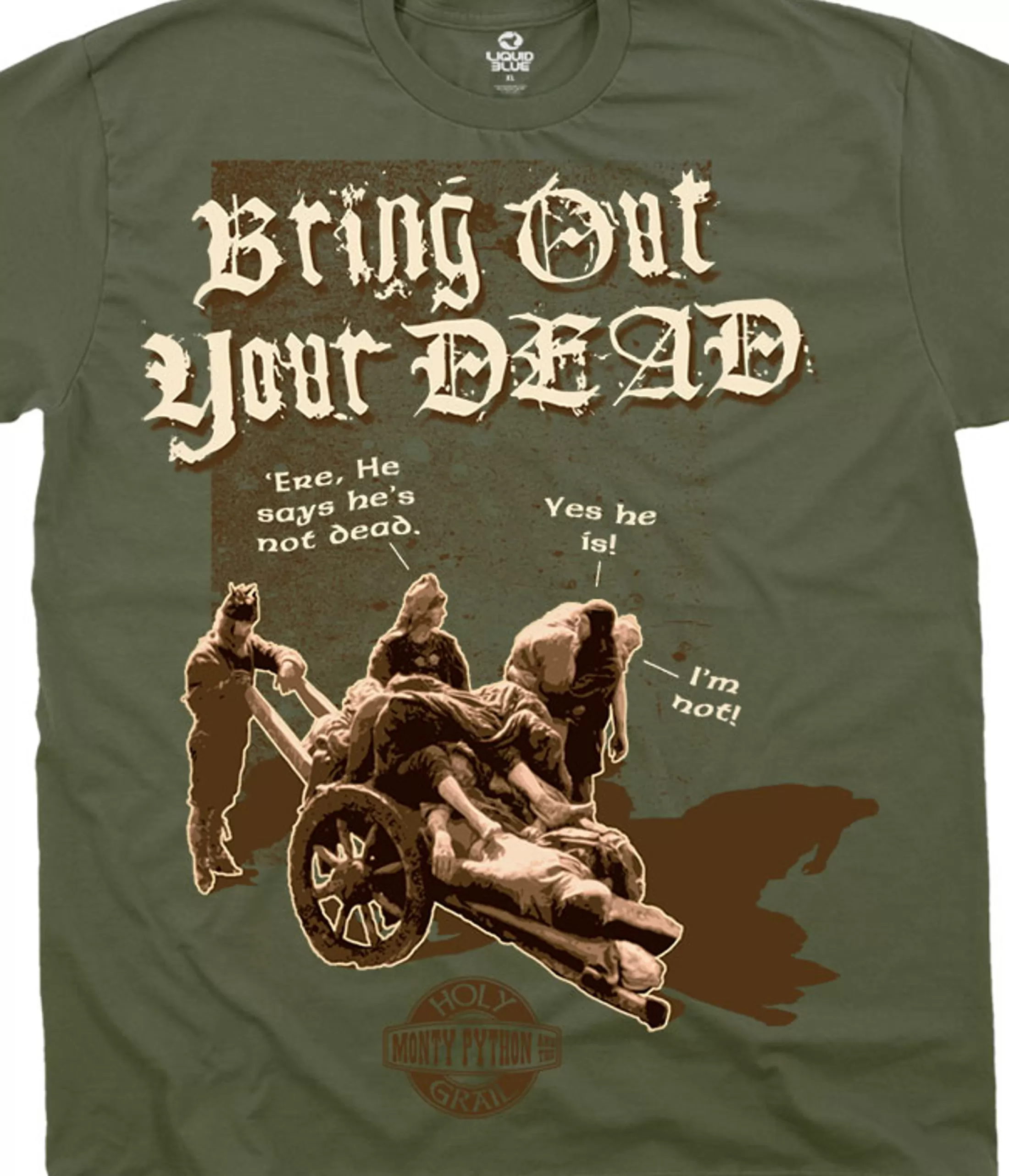 T-Shirt | Monty Python<Liquid Blue Bring Out Your Dead Green T-Shirt