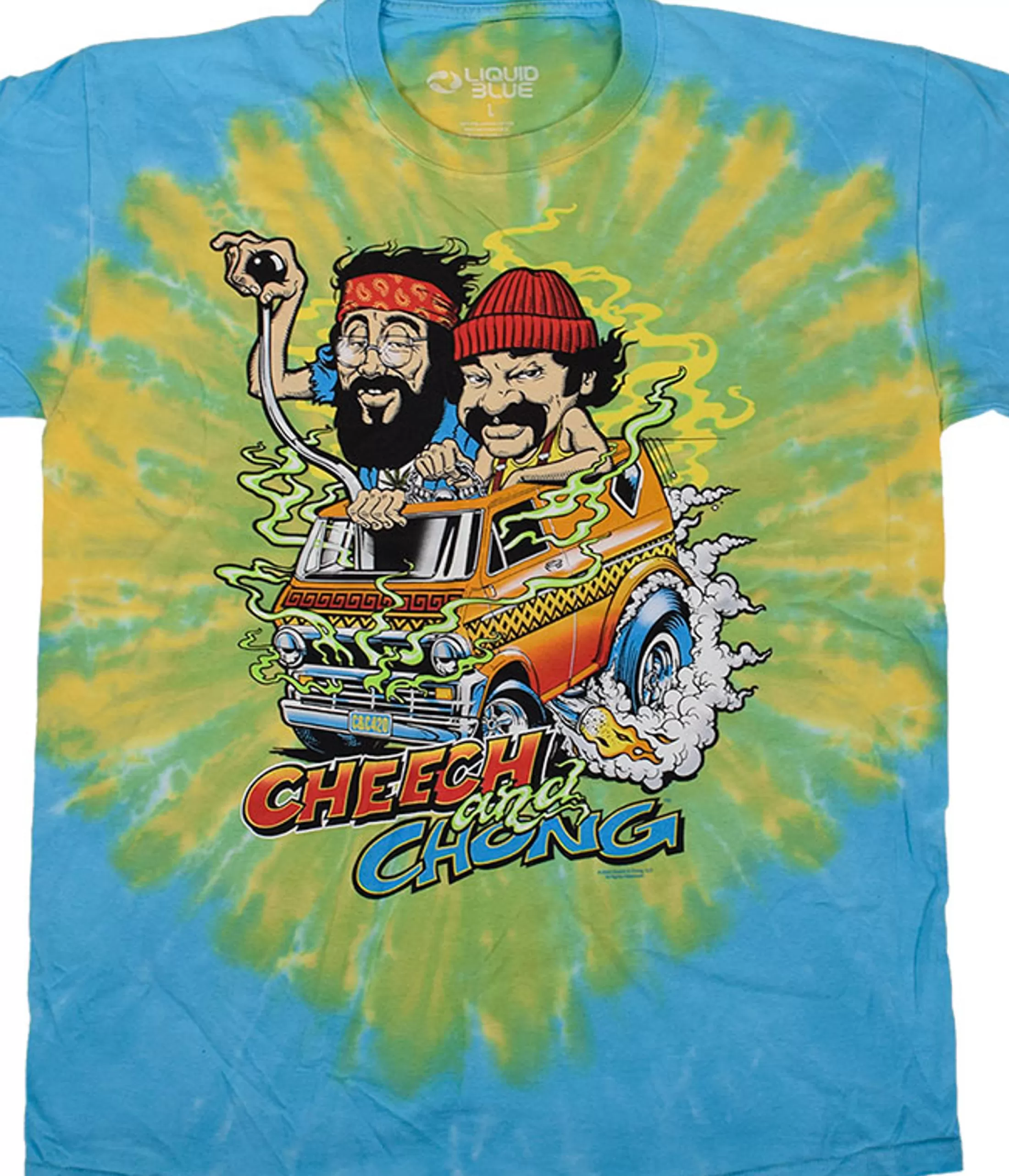 T-Shirt | Cheech And Chong<Liquid Blue C&C Hot Rod Tie-Dye T-Shirt