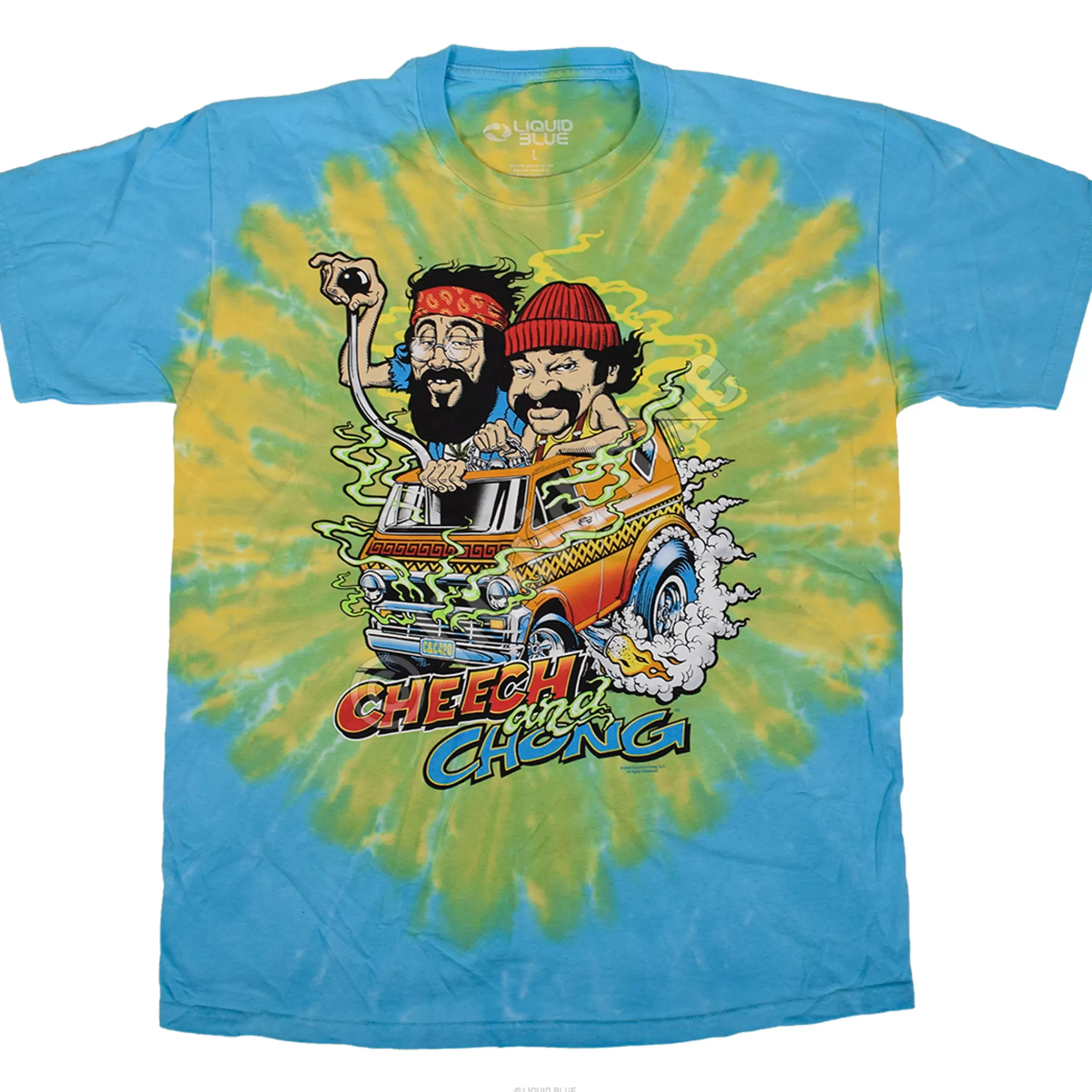 T-Shirt | Cheech And Chong<Liquid Blue C&C Hot Rod Tie-Dye T-Shirt