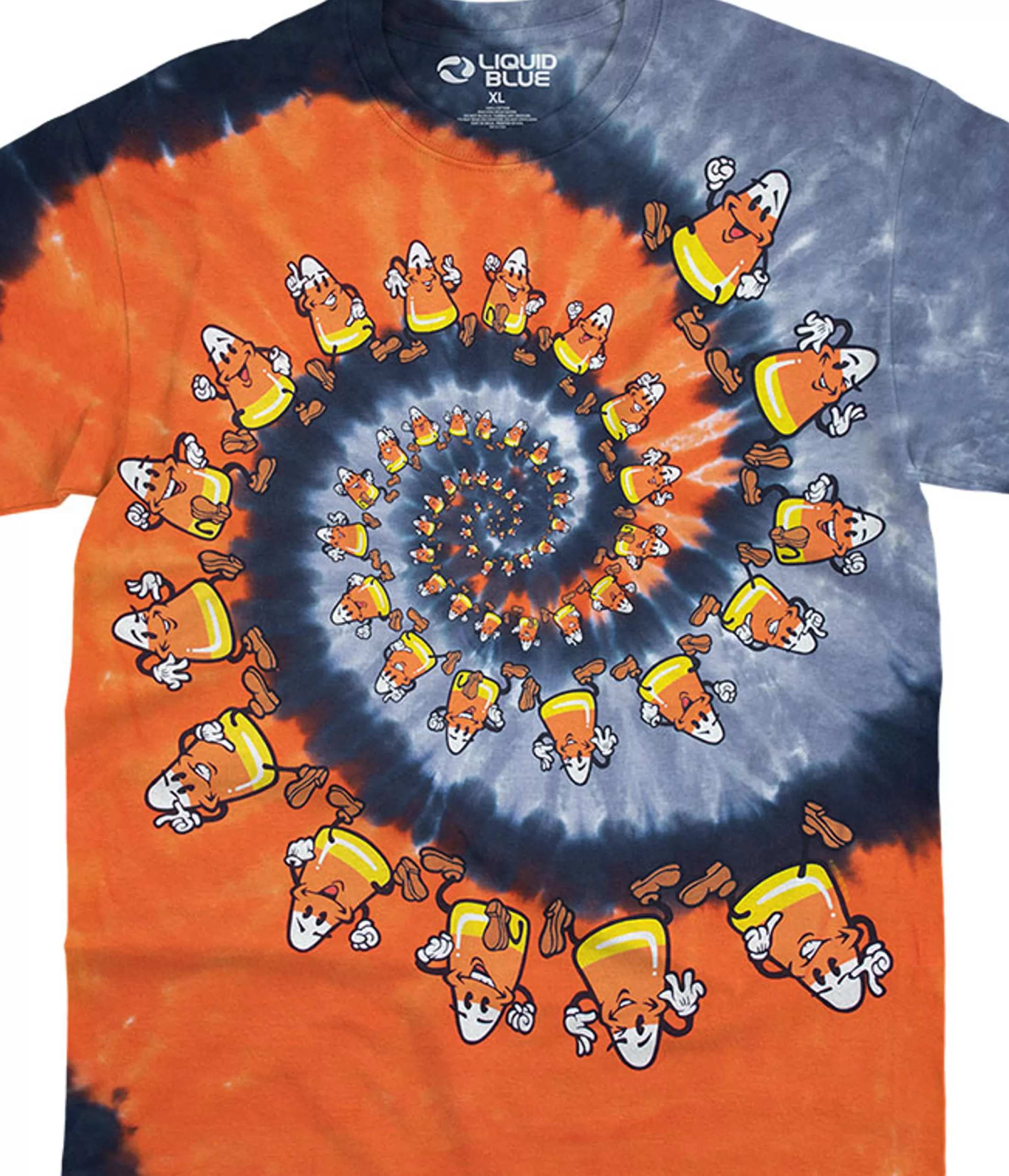 T-Shirt | Halloween<Liquid Blue Candy Corn Spiral Tie-Dye T-Shirt