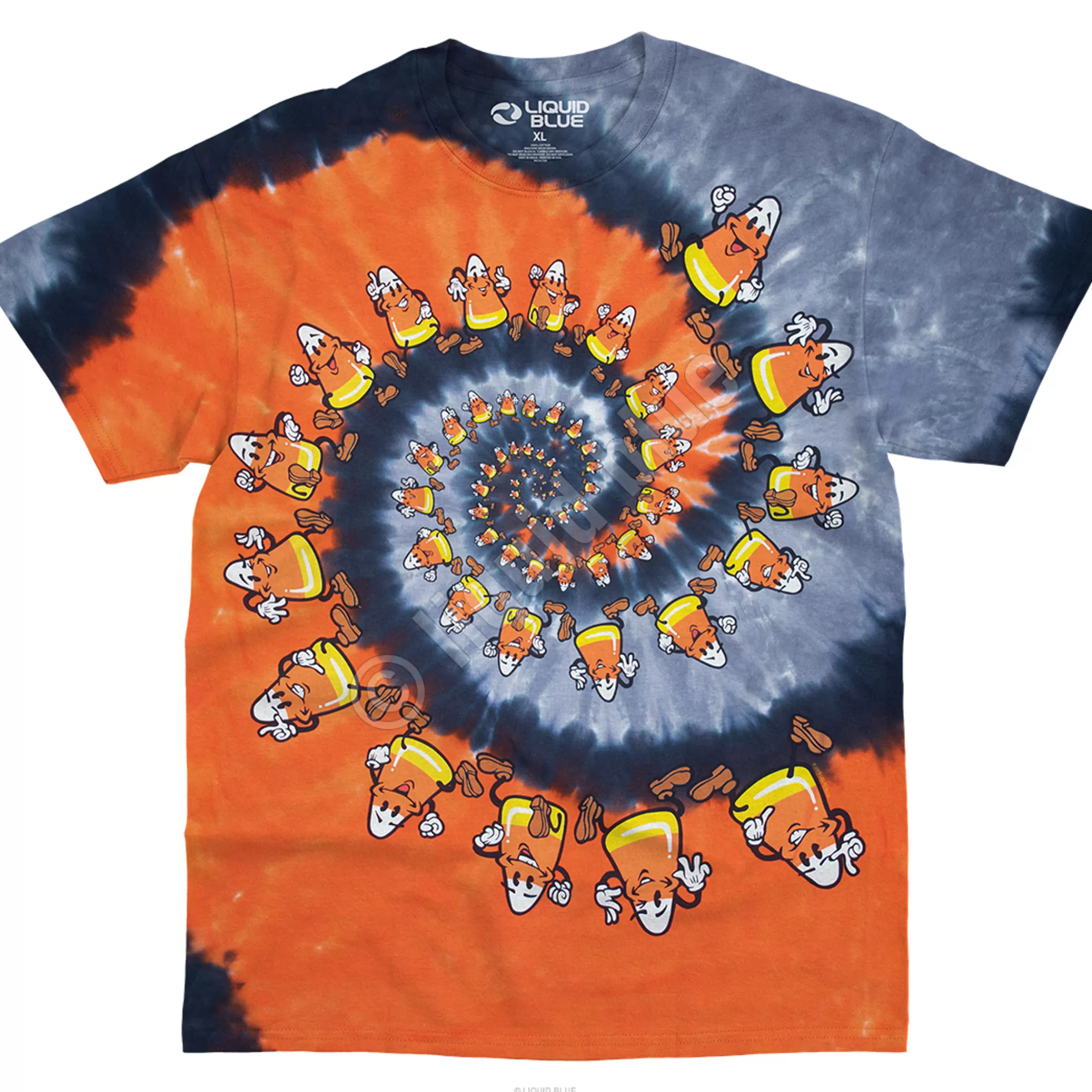 T-Shirt | Halloween<Liquid Blue Candy Corn Spiral Tie-Dye T-Shirt