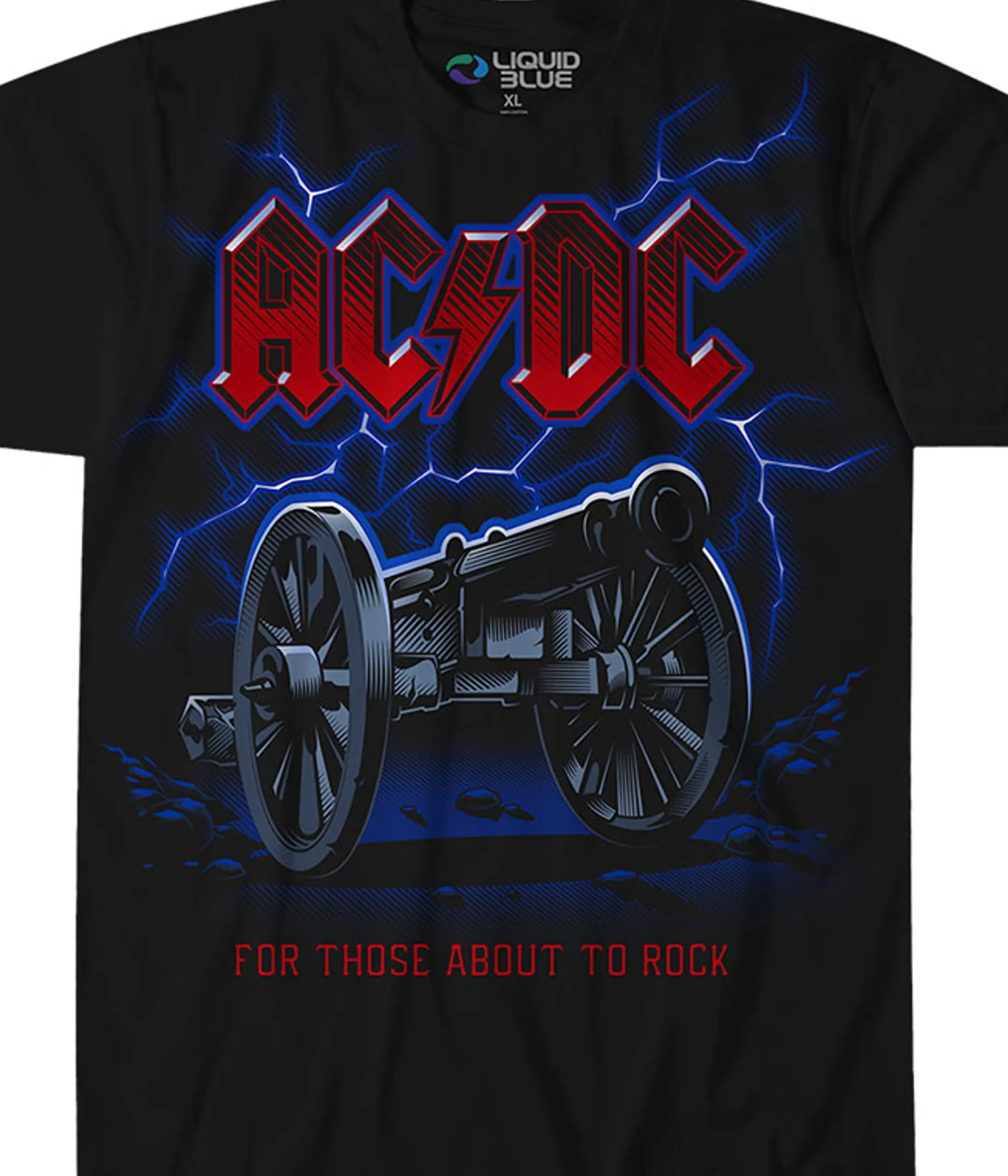 T-Shirt | Ac-Dc<Liquid Blue Cannon Lightning Black T-Shirt