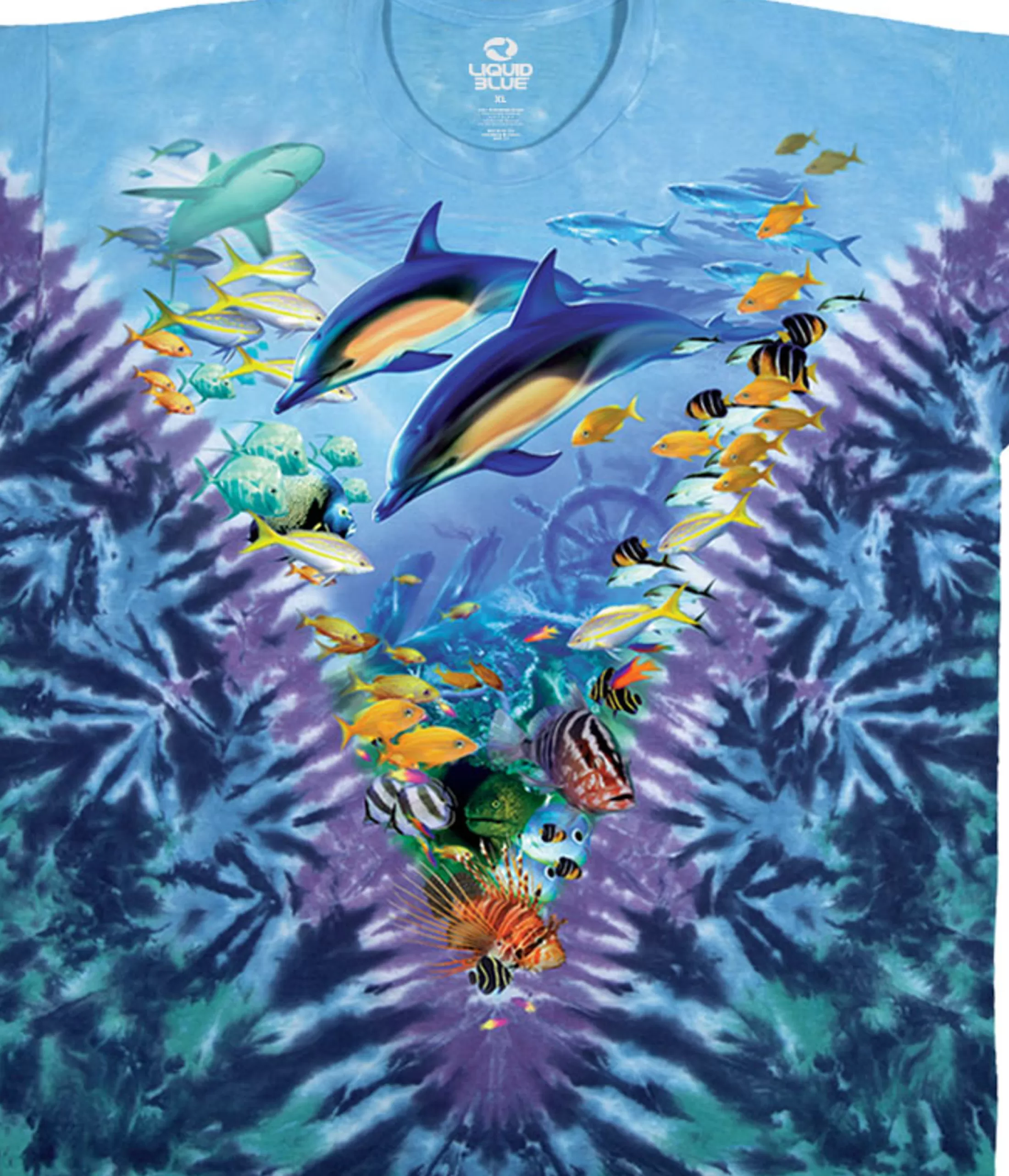 T-Shirt | Aquatic<Liquid Blue Caribbean Treasure Tie-Dye T-Shirt