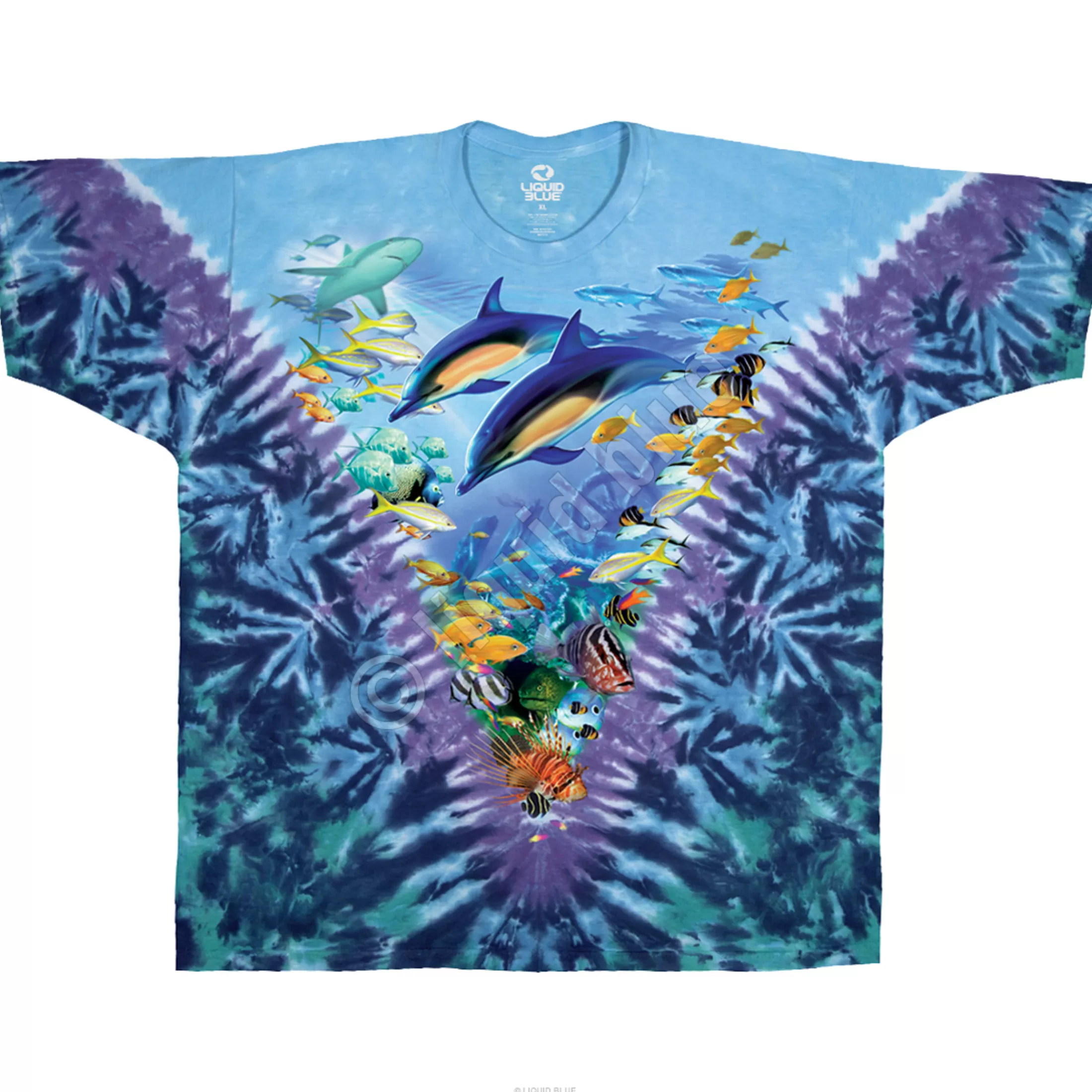 T-Shirt | Aquatic<Liquid Blue Caribbean Treasure Tie-Dye T-Shirt