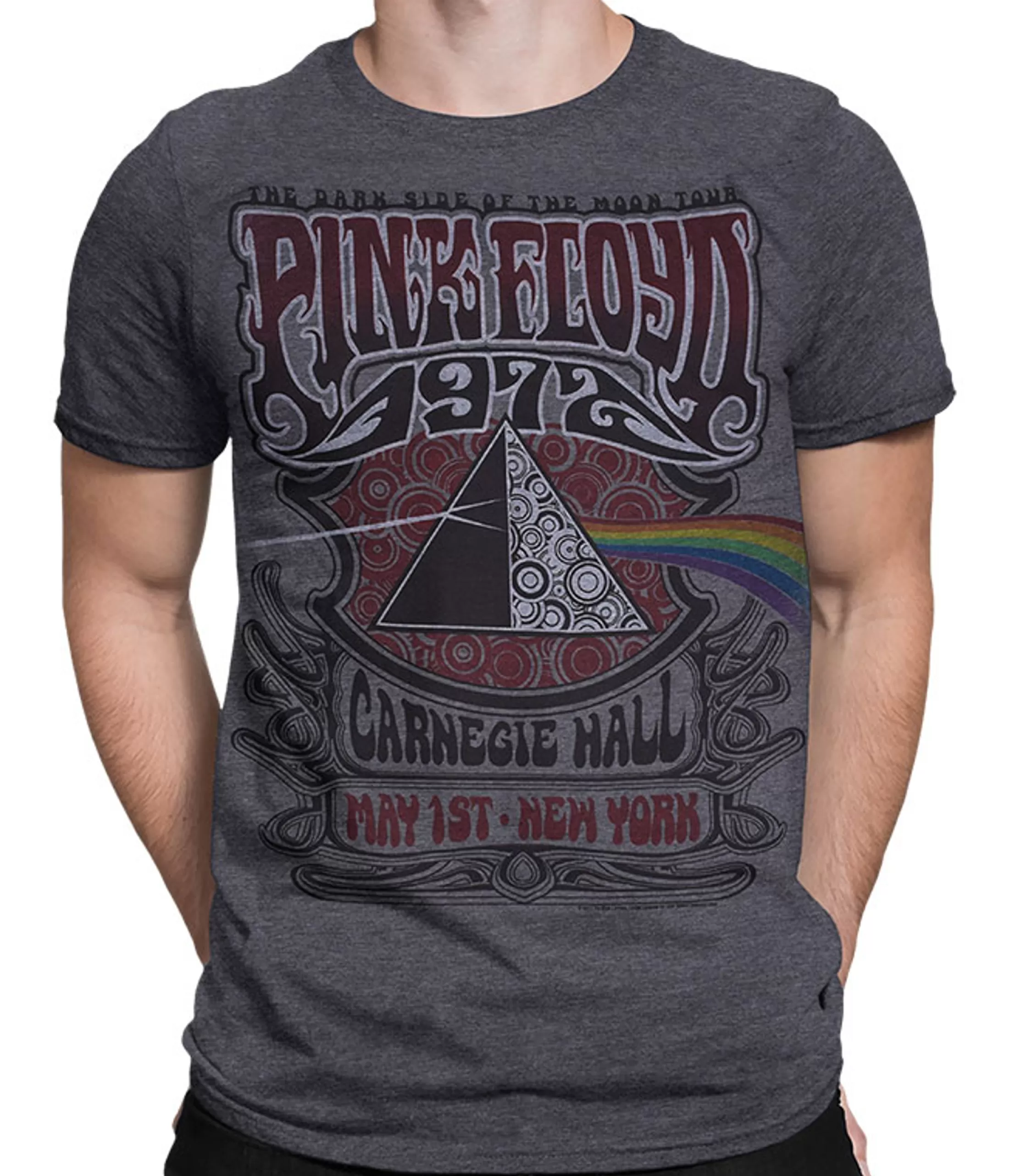 Poly-Cotton T-Shirt | Pink Floyd<Liquid Blue Carnegie Hall Dark Heather Poly-Cotton T-Shirt