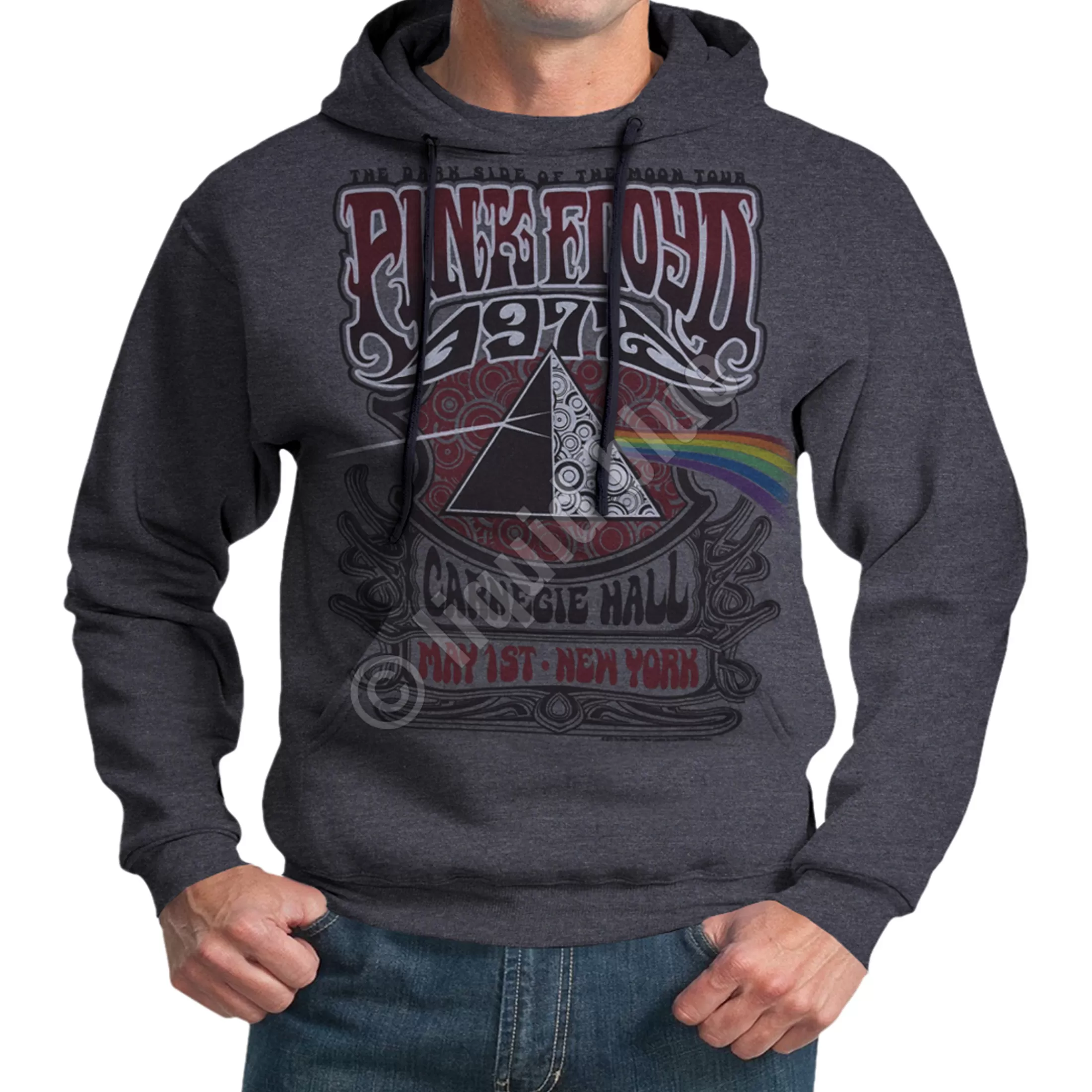 Hoodie | Pink Floyd<Liquid Blue Carnegie Hall Dark Heather Pullover Hoodie