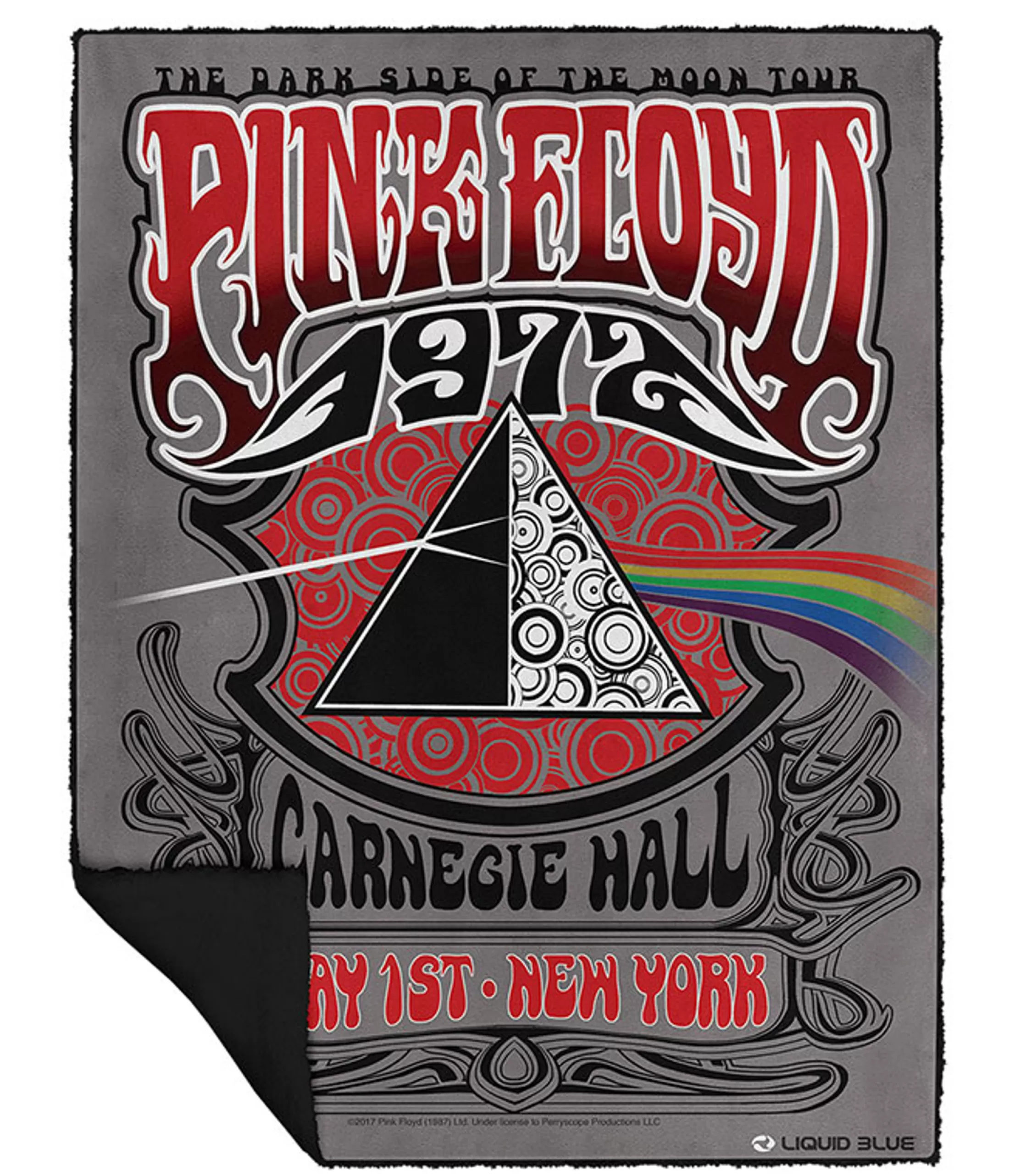 Pink Floyd<Liquid Blue Carnegie Hall Fleece Throw Blanket